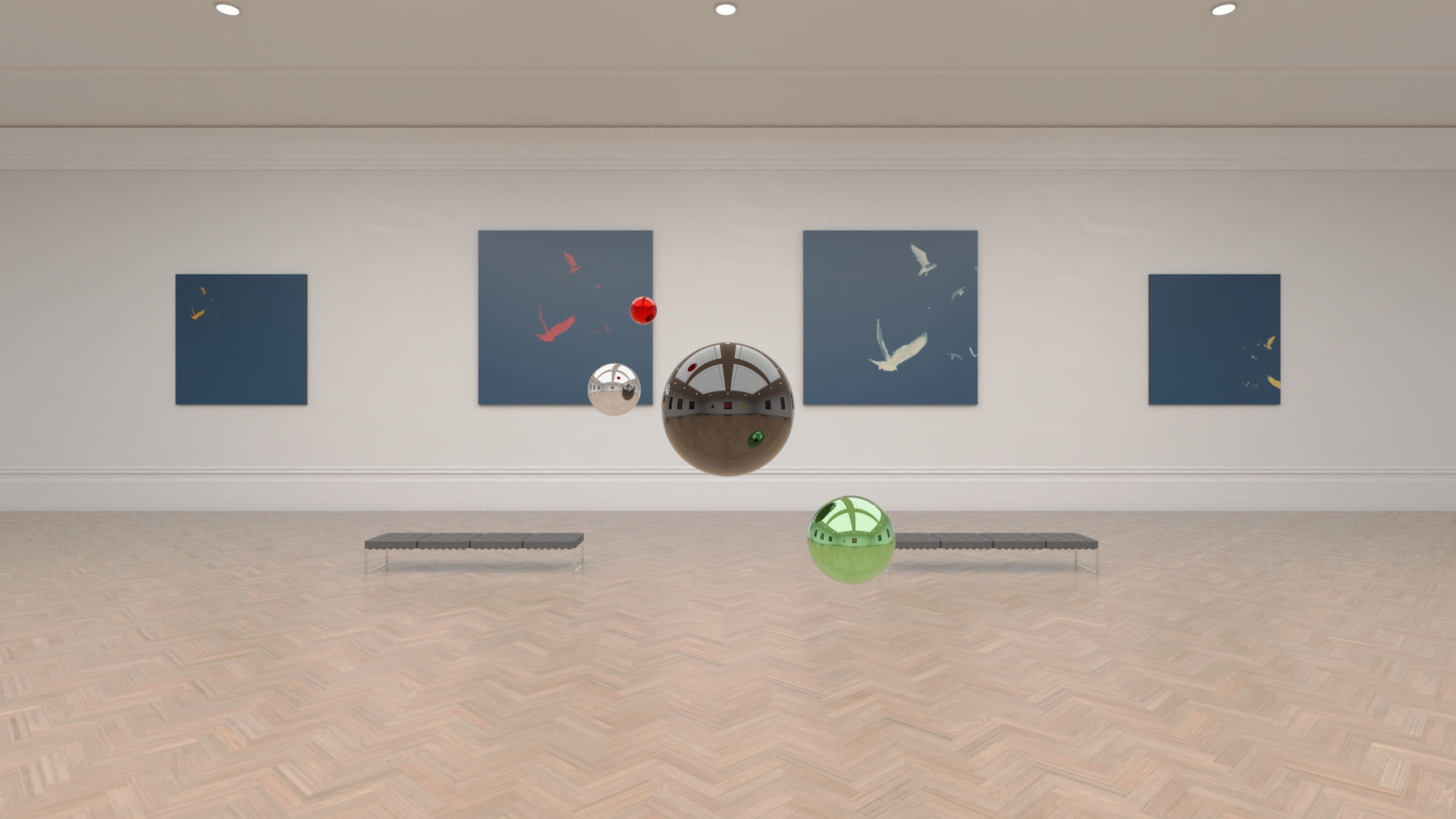 HDRI - Art Museum Gallery Interior 12 - 16384x8192 Texture_11