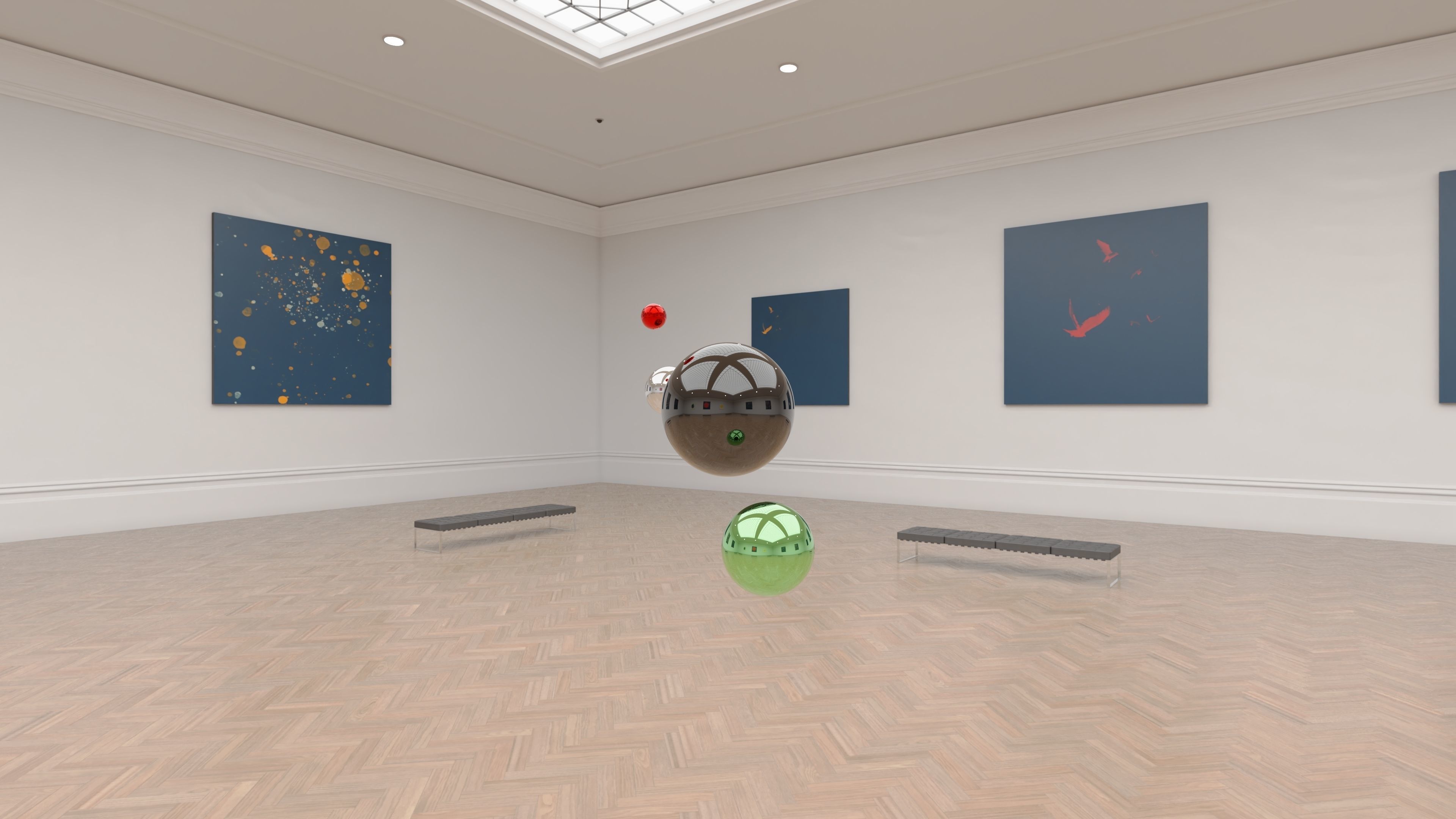 HDRI - Art Museum Gallery Interior 12 - 16384x8192 Texture_13