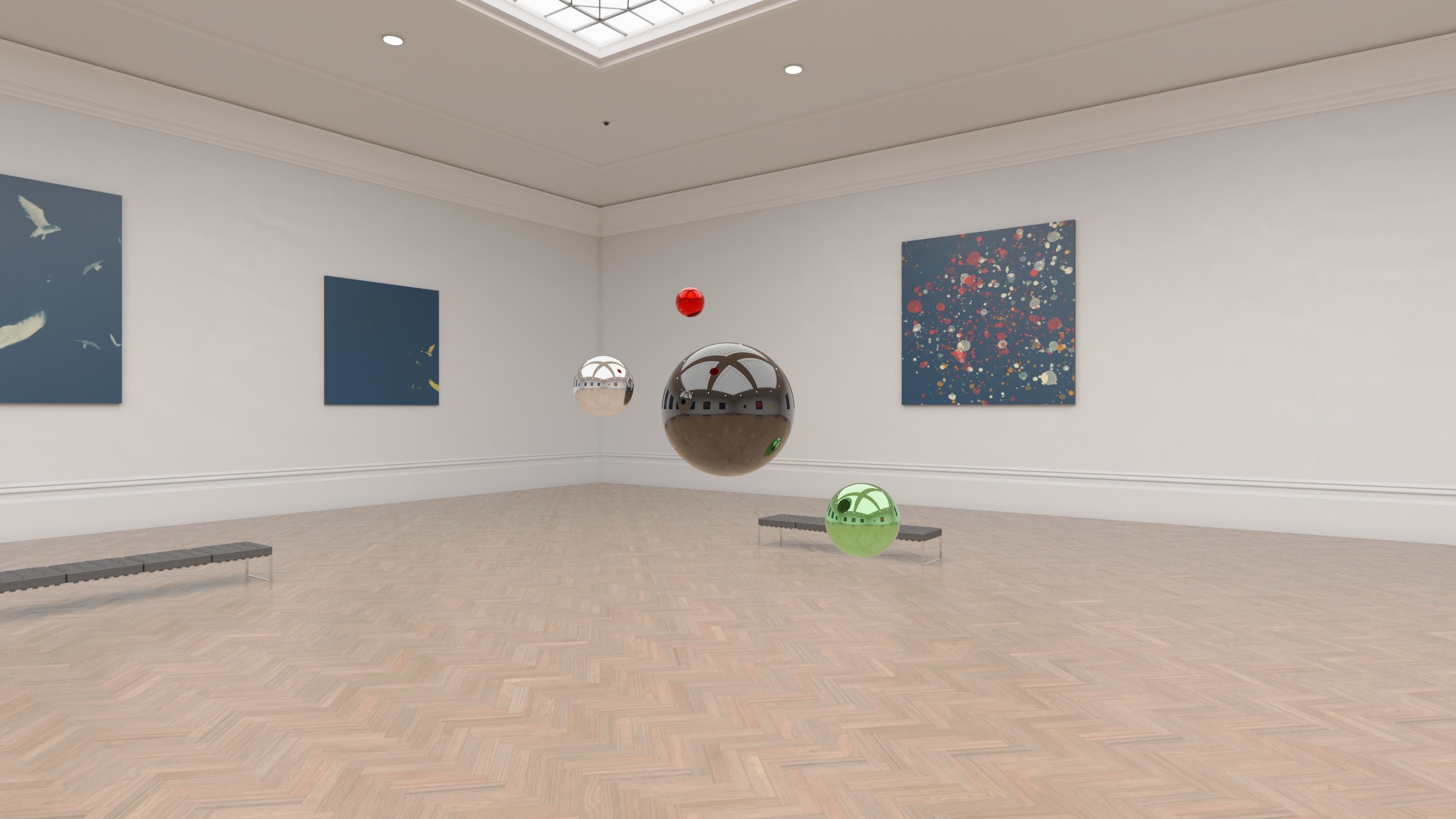 HDRI - Art Museum Gallery Interior 12 - 16384x8192 Texture_8