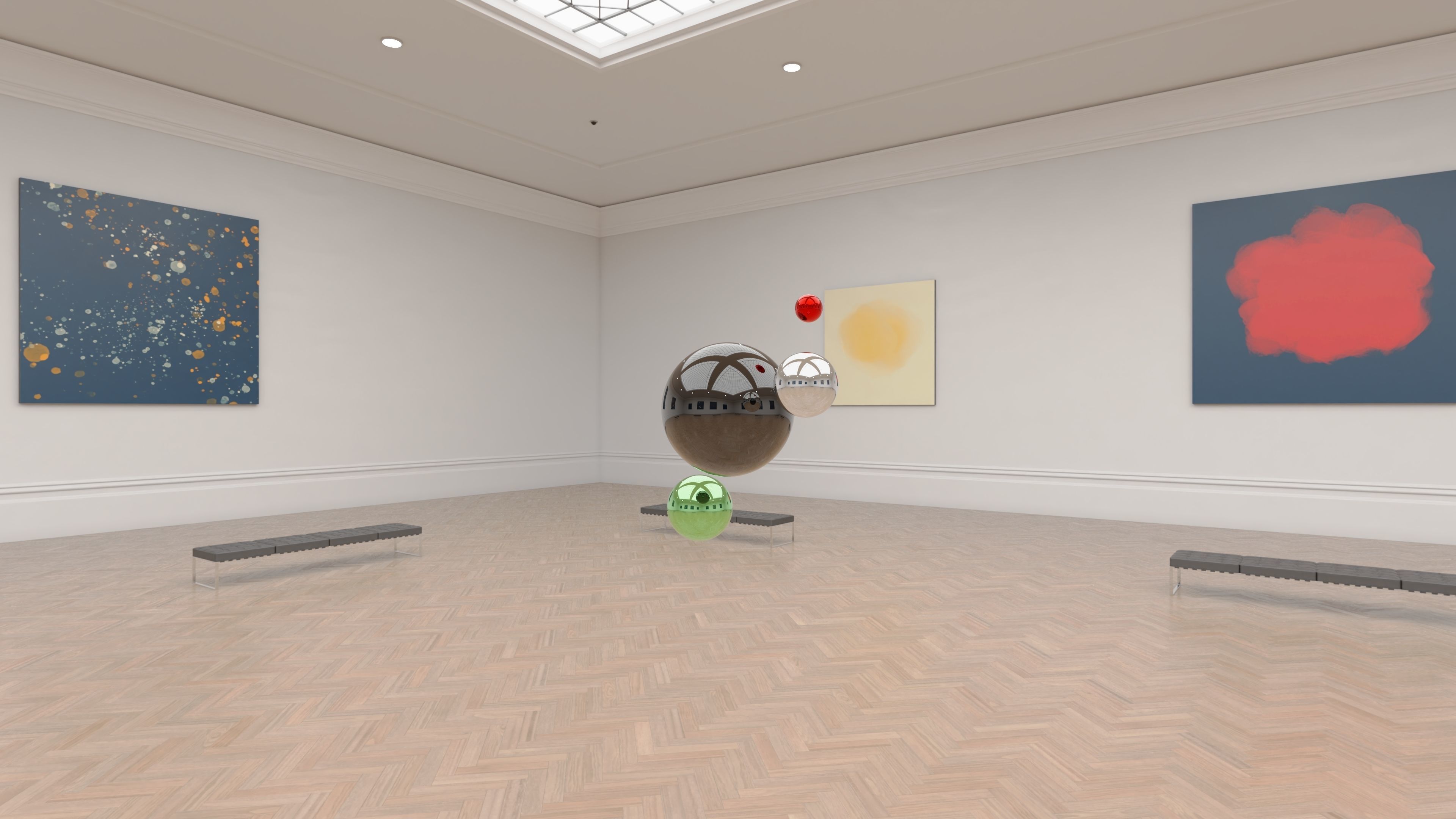 HDRI - Art Museum Gallery Interior 12 - 16384x8192 Texture_3