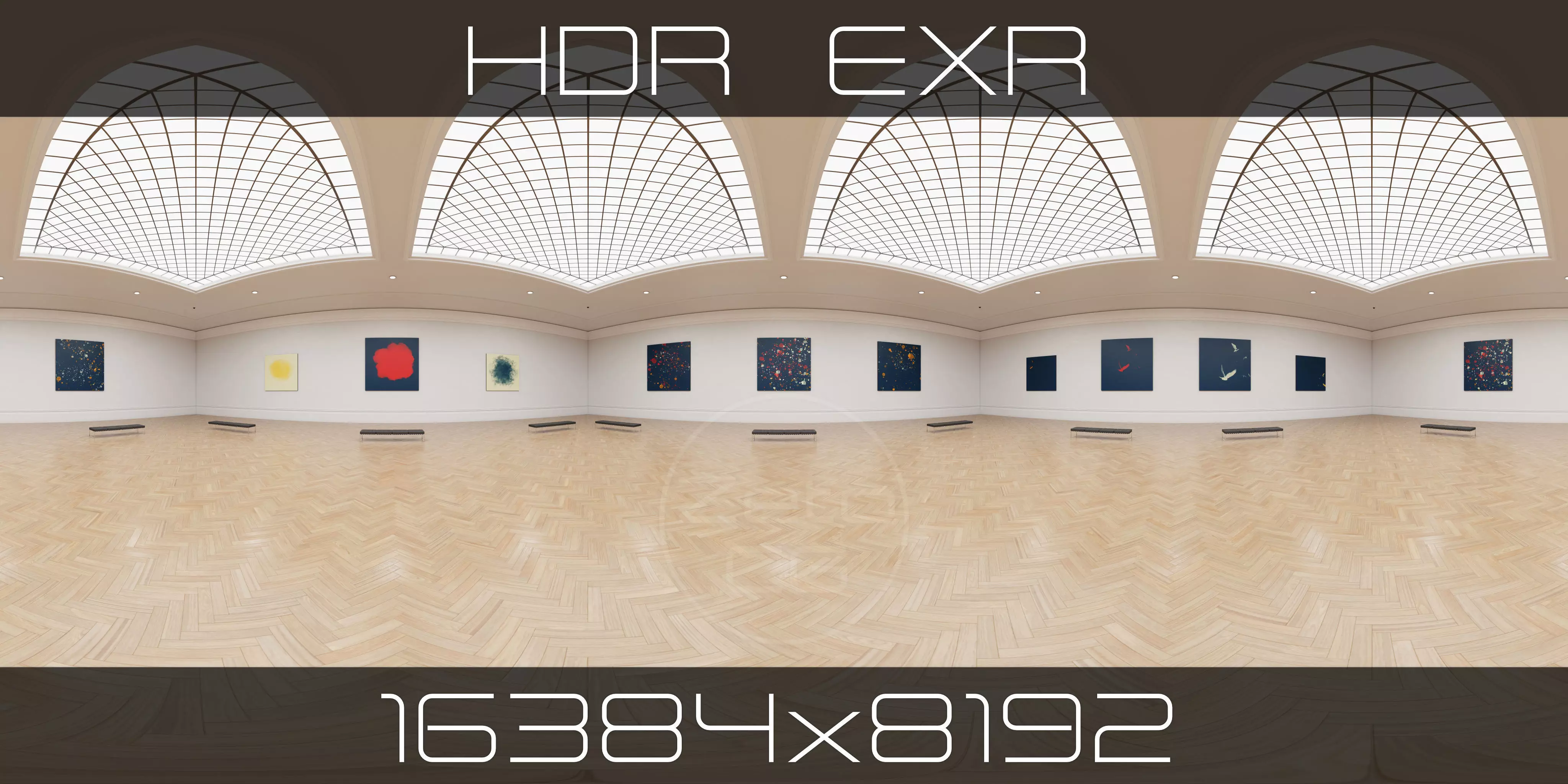 HDRI - Art Museum Gallery Interior 12 - 16384x8192 Texture_0