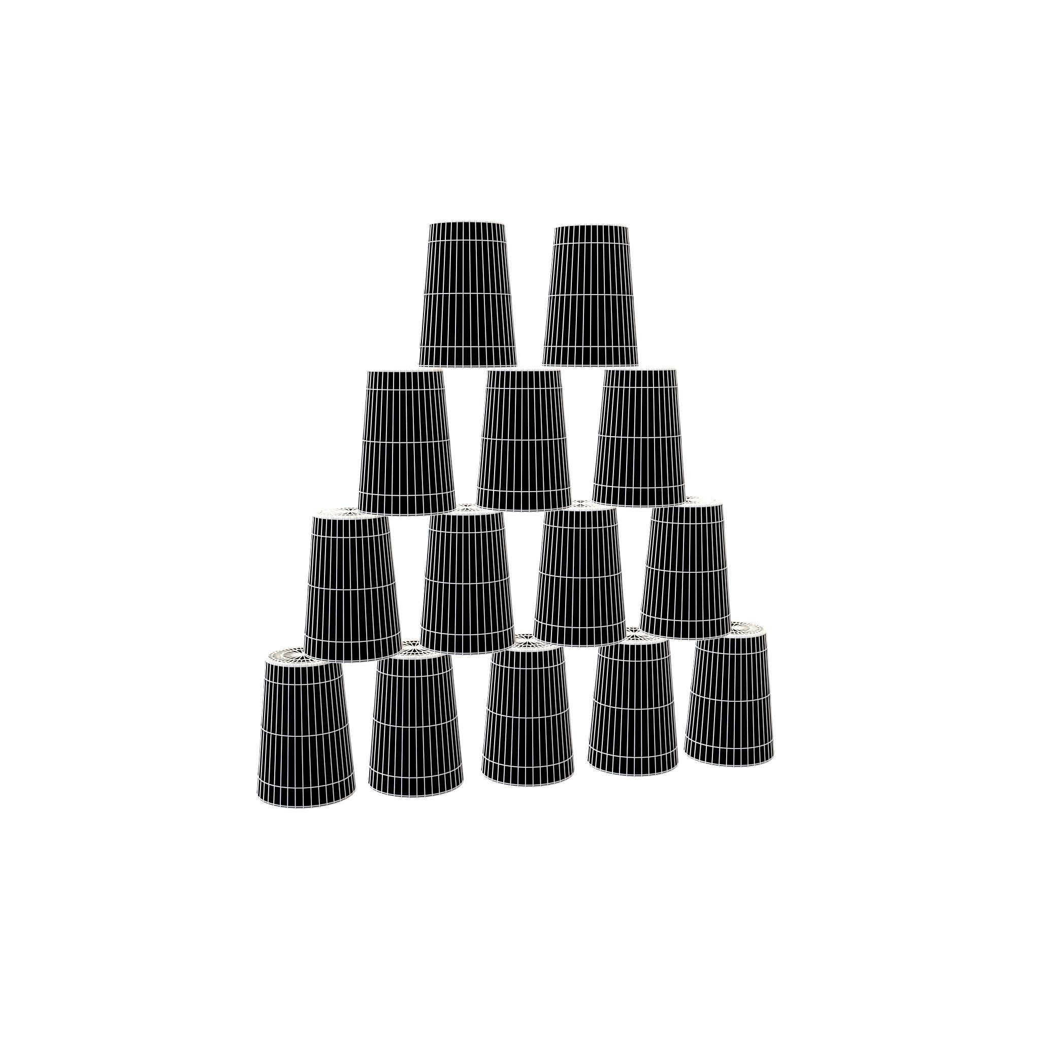 Stacked Cups v1 001 Low-poly 3D model_7