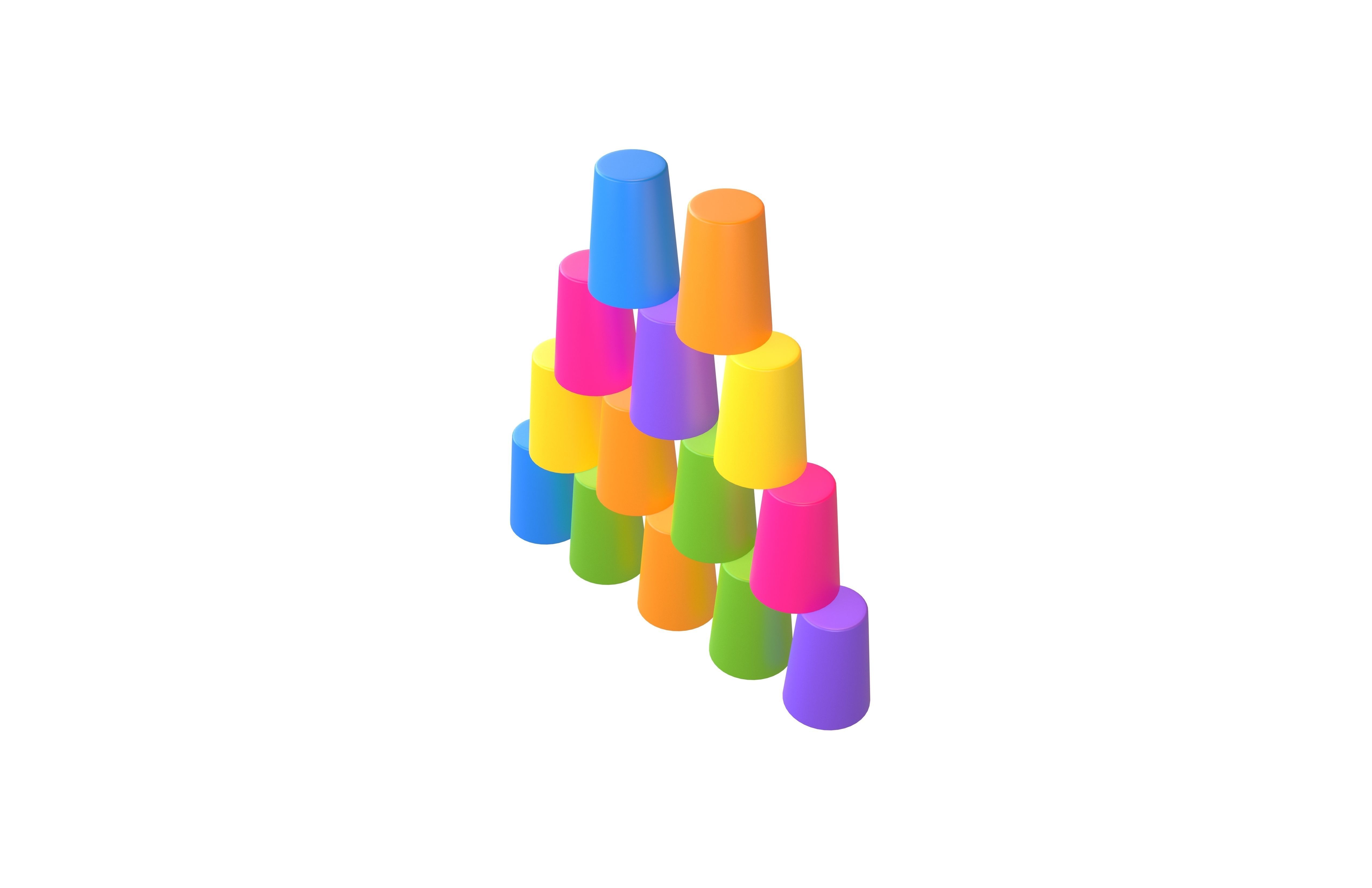 Stacked Cups v1 001 Low-poly 3D model_2