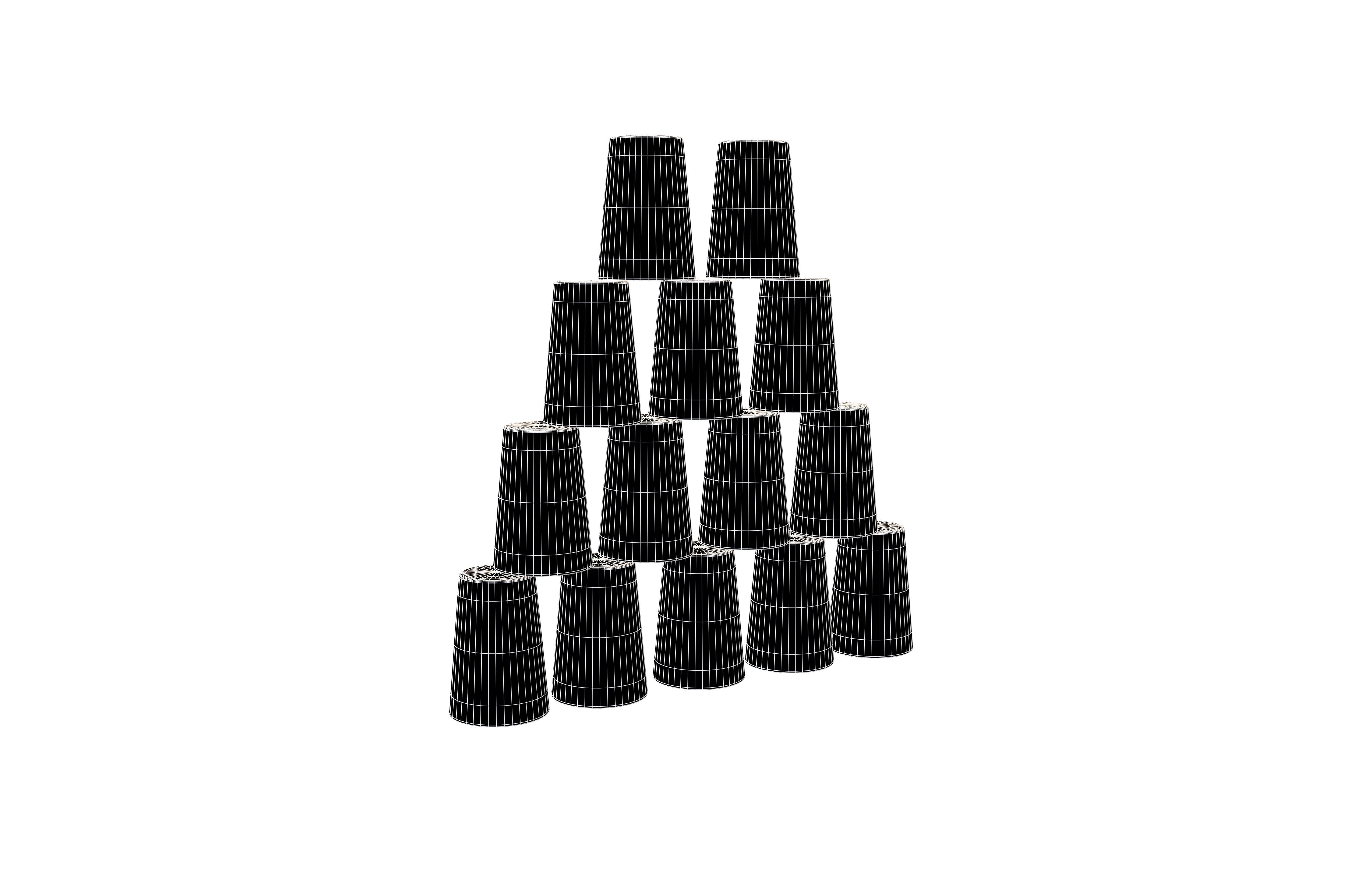 Stacked Cups v1 001 Low-poly 3D model_4