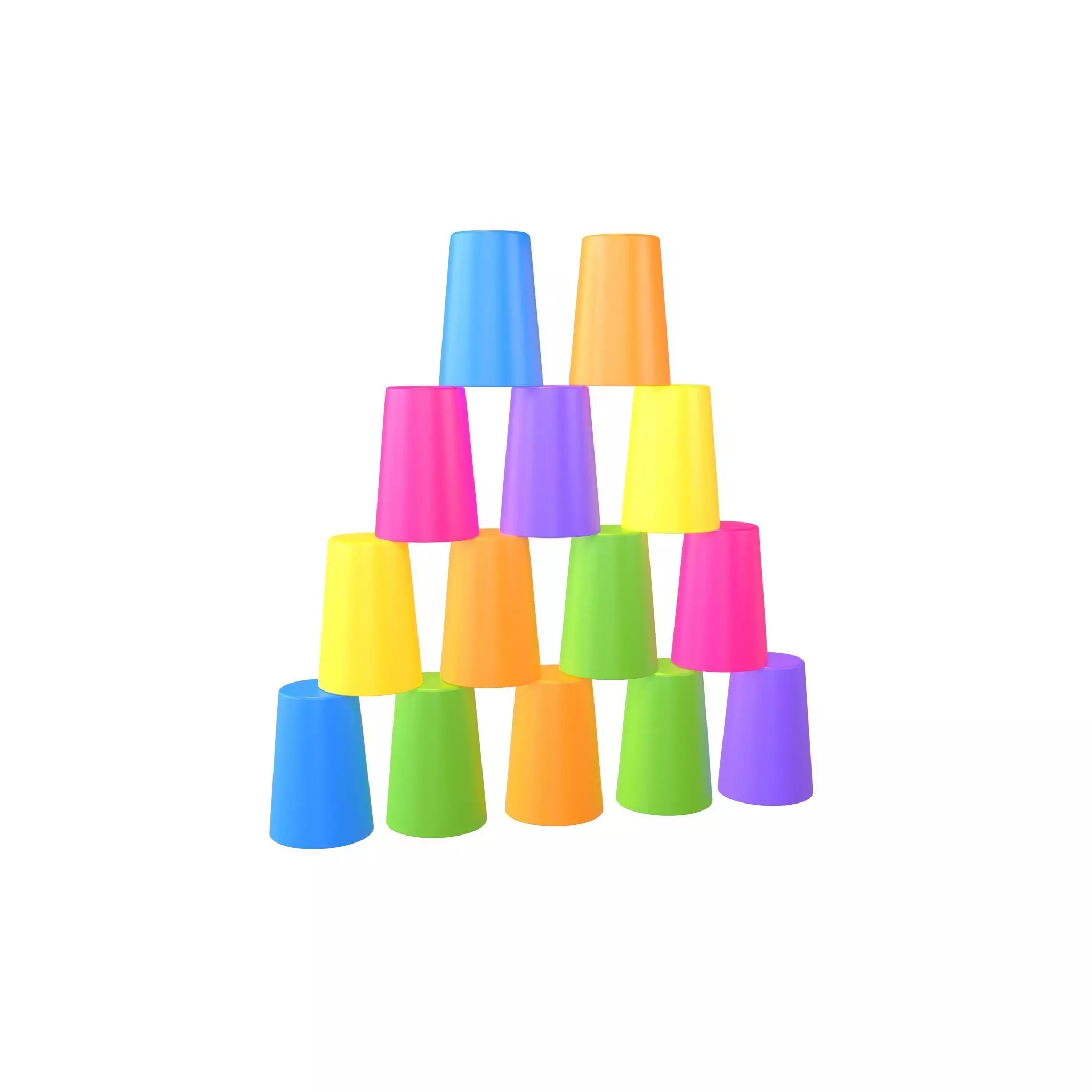 Stacked Cups v1 001 Low-poly 3D model_0