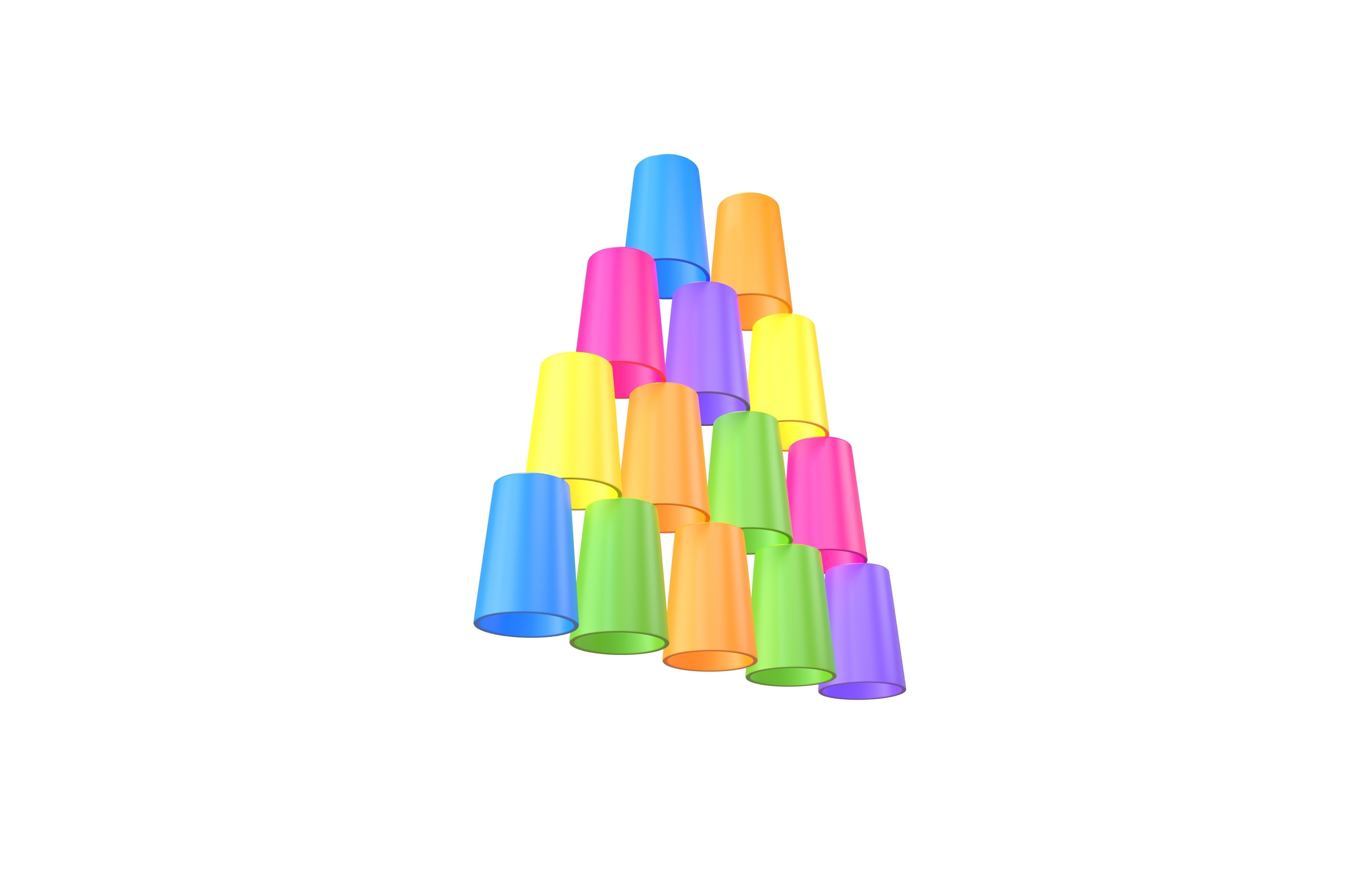 Stacked Cups v1 001 Low-poly 3D model_3
