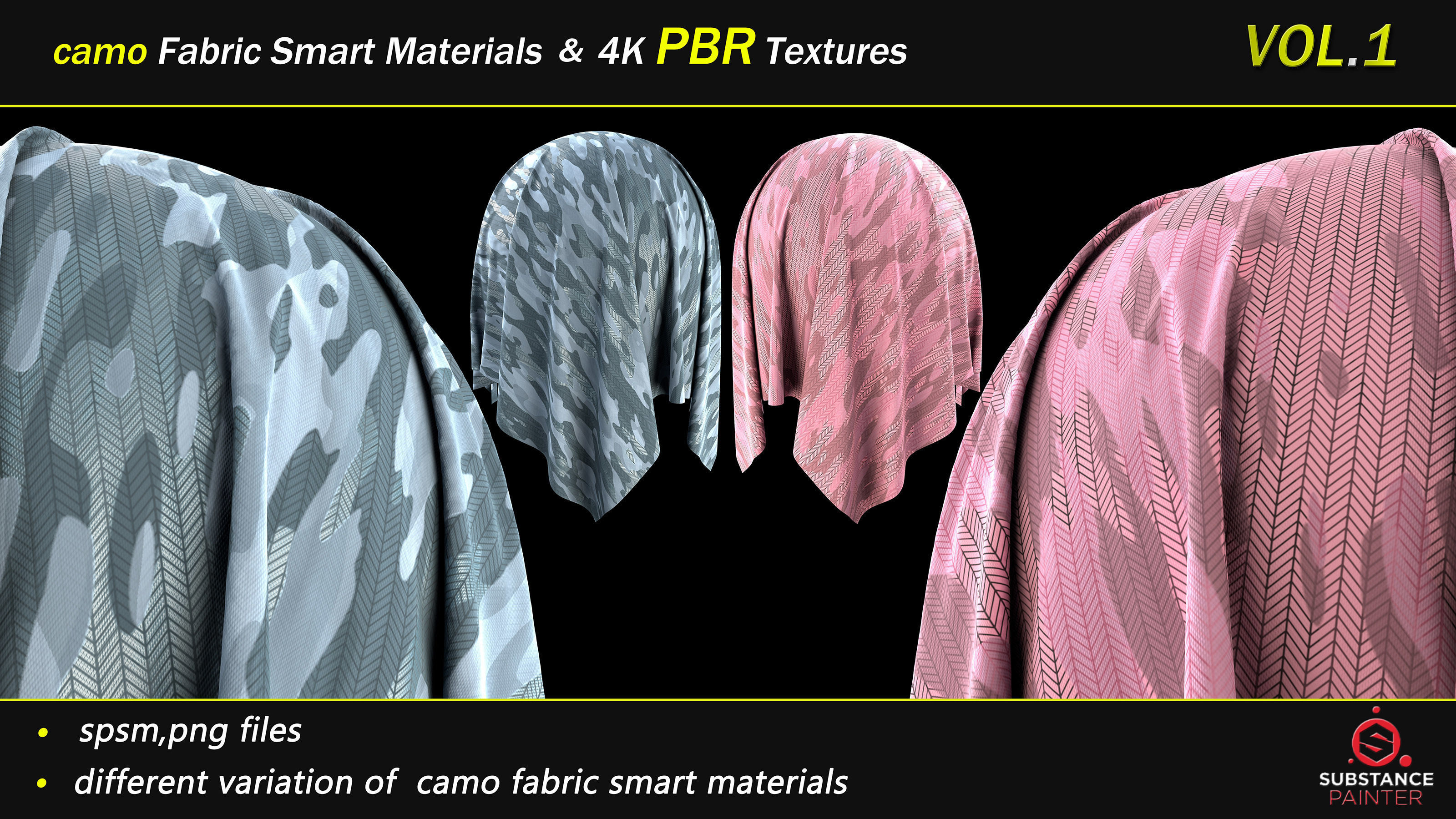 50 camo Fabric Smart Material Bundle and 4K PBR Texture Texture_8