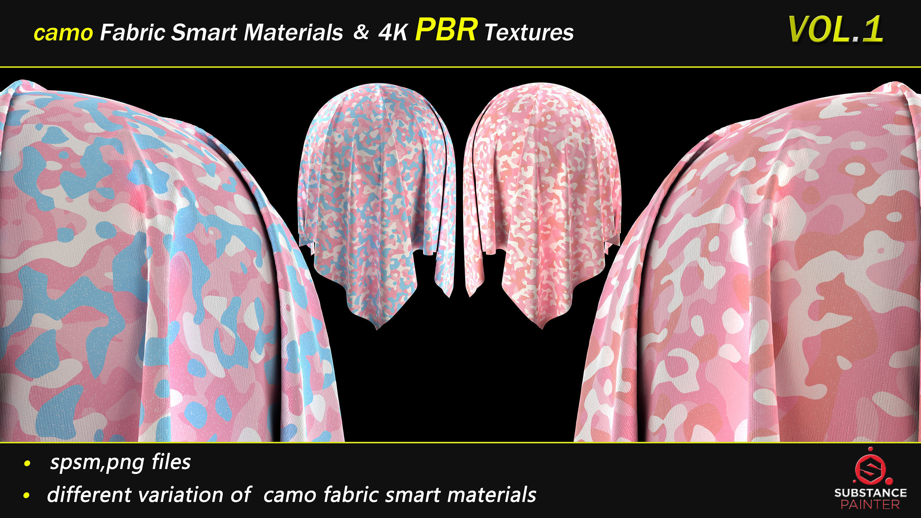 50 camo Fabric Smart Material Bundle and 4K PBR Texture Texture_17