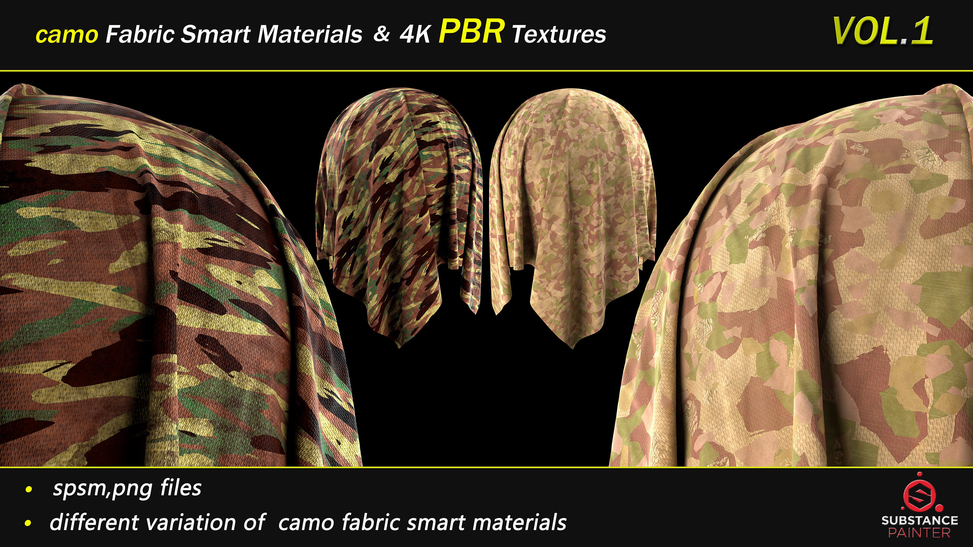 50 camo Fabric Smart Material Bundle and 4K PBR Texture Texture_4