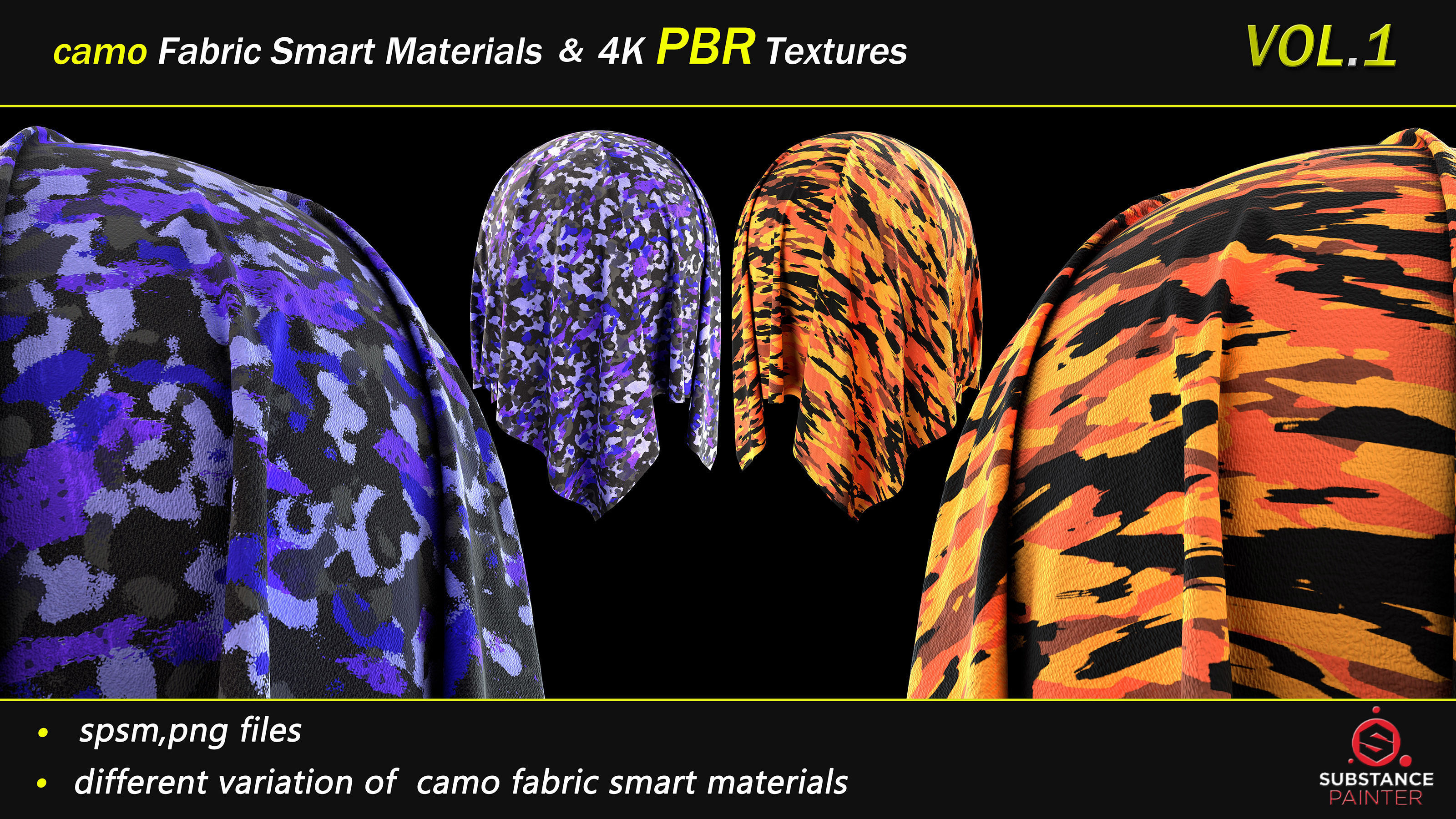 50 camo Fabric Smart Material Bundle and 4K PBR Texture Texture_16