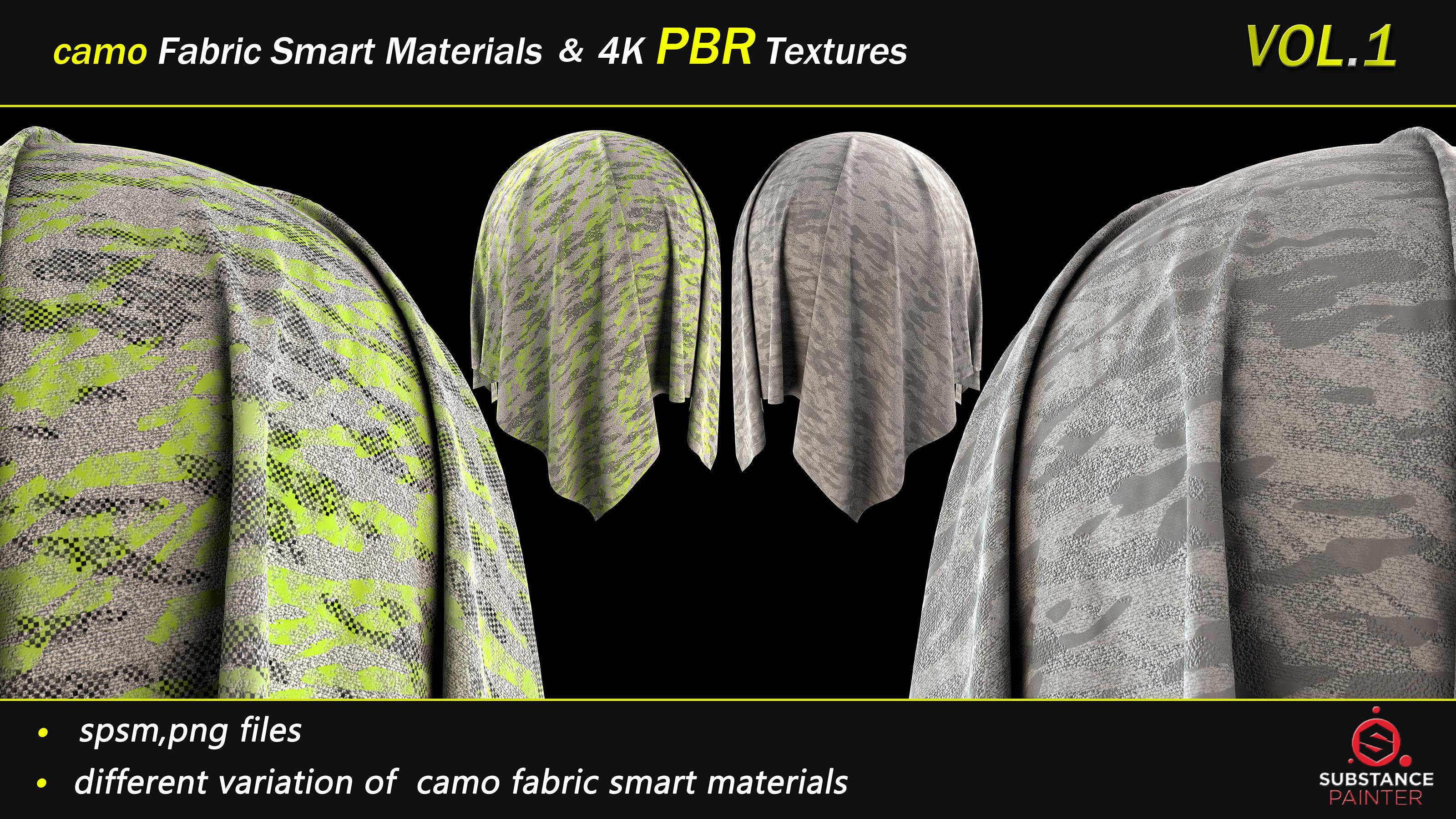 50 camo Fabric Smart Material Bundle and 4K PBR Texture Texture_10