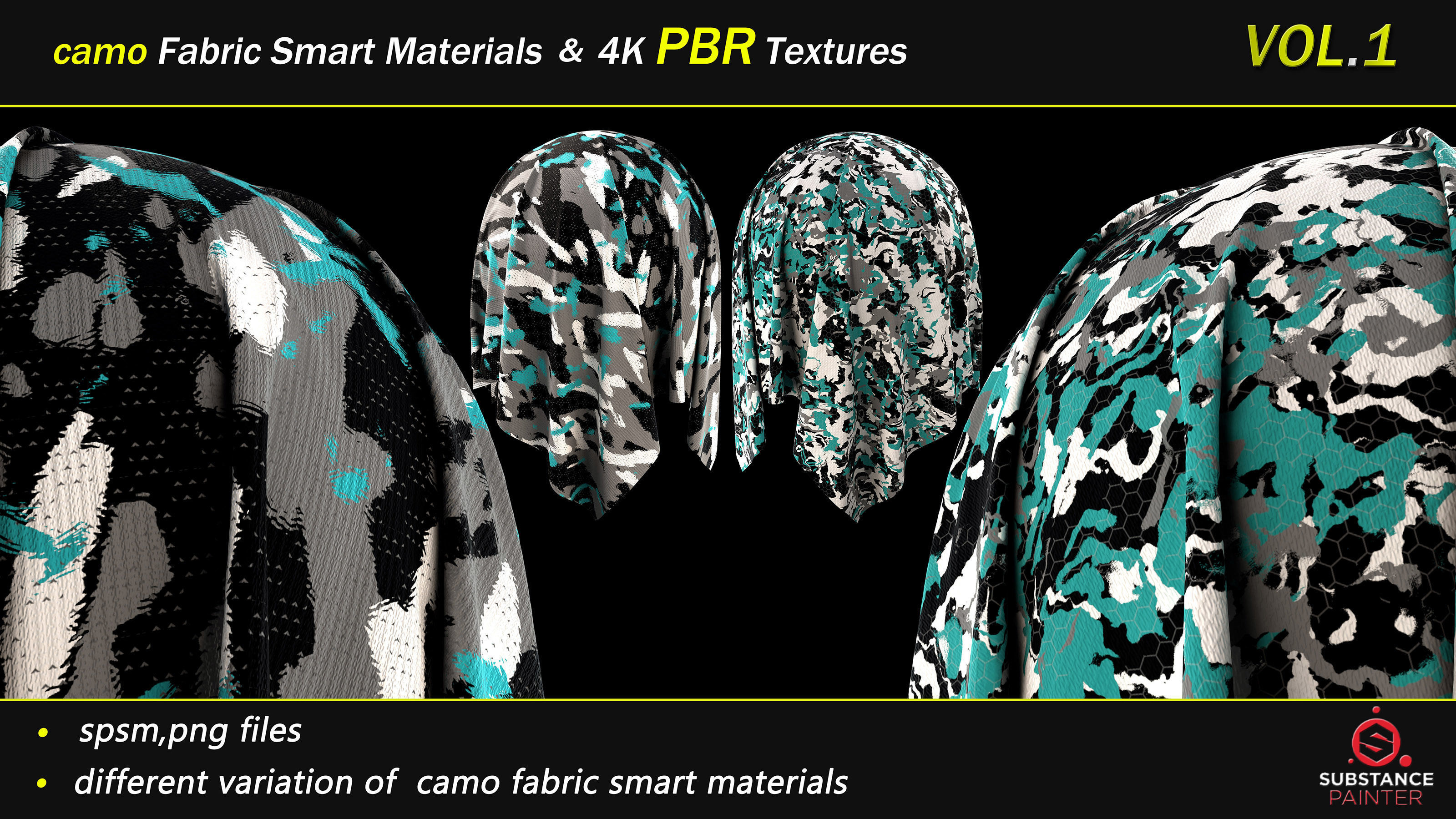 50 camo Fabric Smart Material Bundle and 4K PBR Texture Texture_11