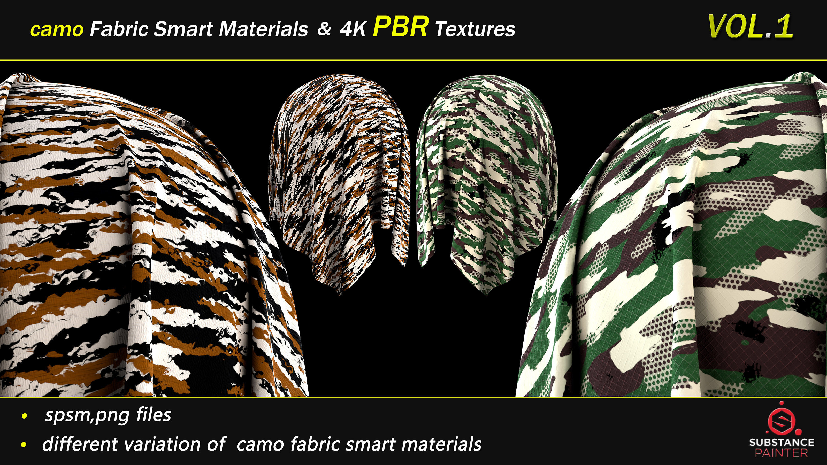 50 camo Fabric Smart Material Bundle and 4K PBR Texture Texture_12