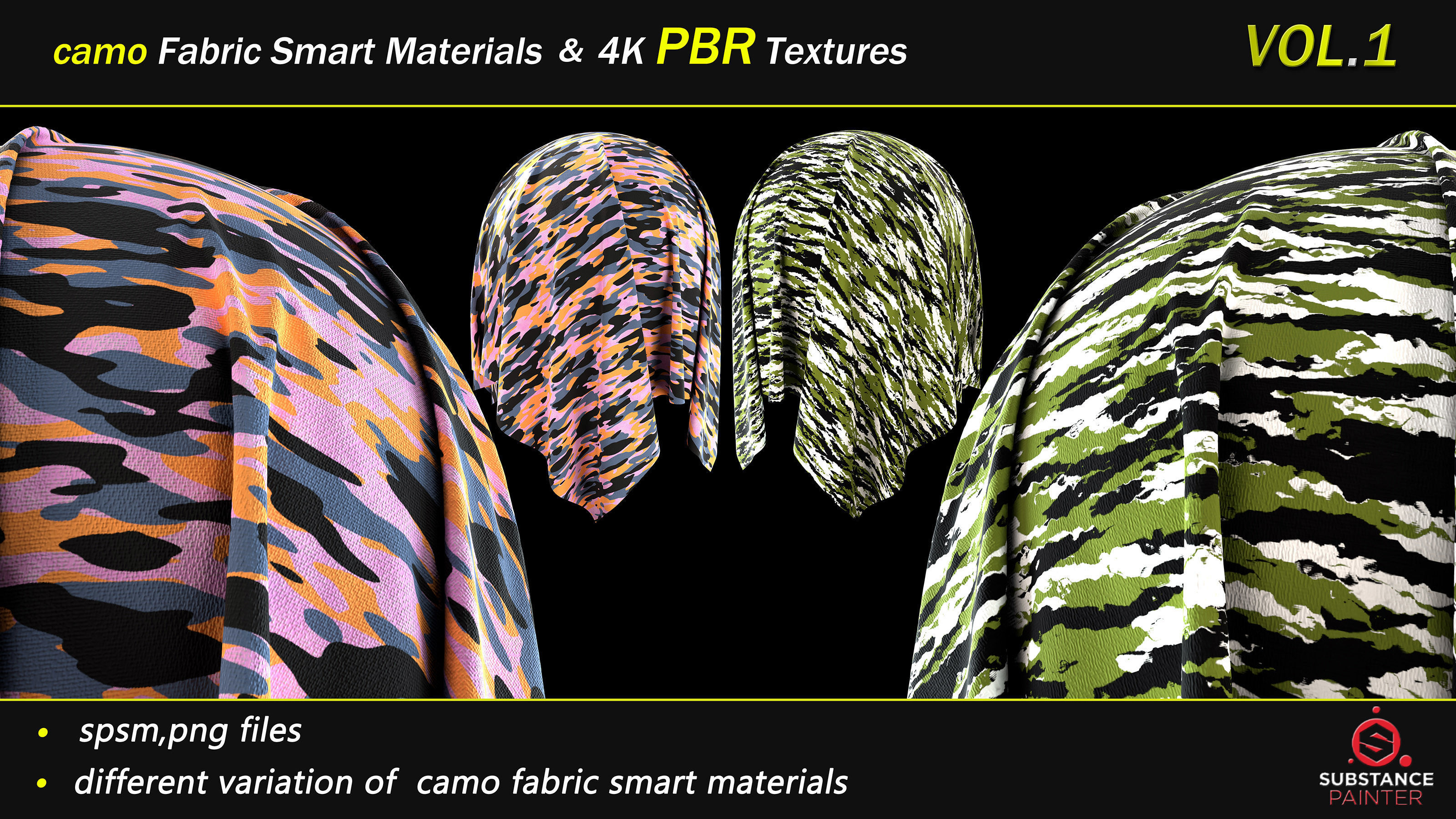 50 camo Fabric Smart Material Bundle and 4K PBR Texture Texture_21