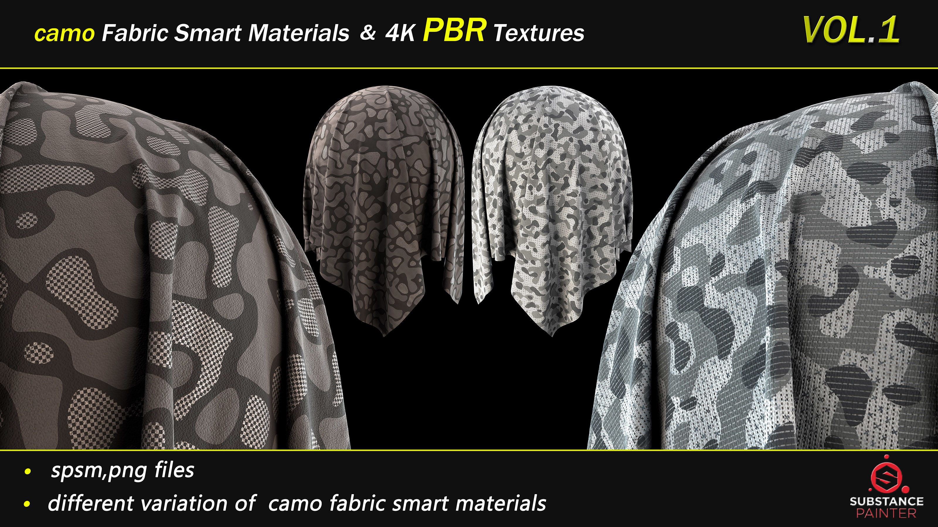 50 camo Fabric Smart Material Bundle and 4K PBR Texture Texture_22