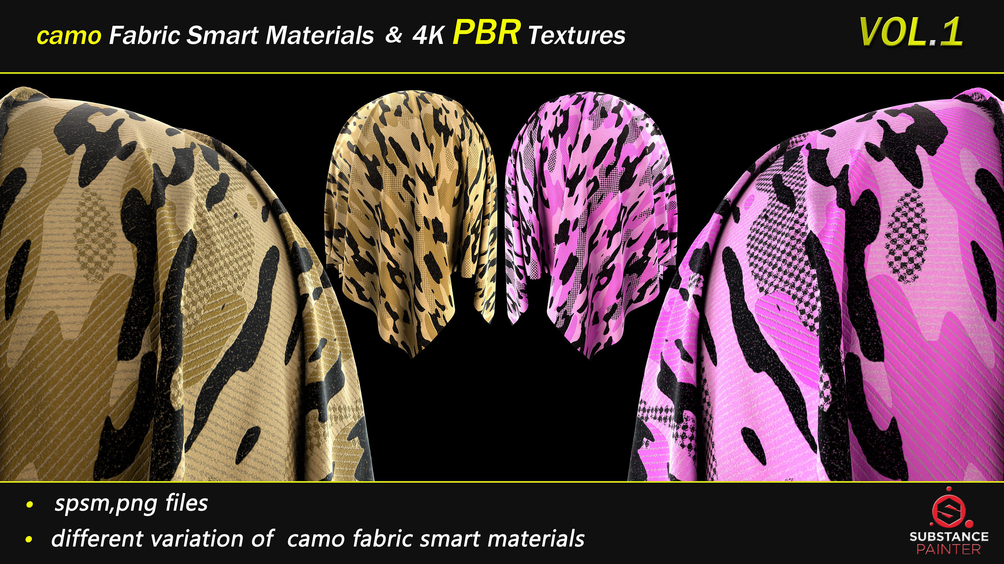 50 camo Fabric Smart Material Bundle and 4K PBR Texture Texture_6