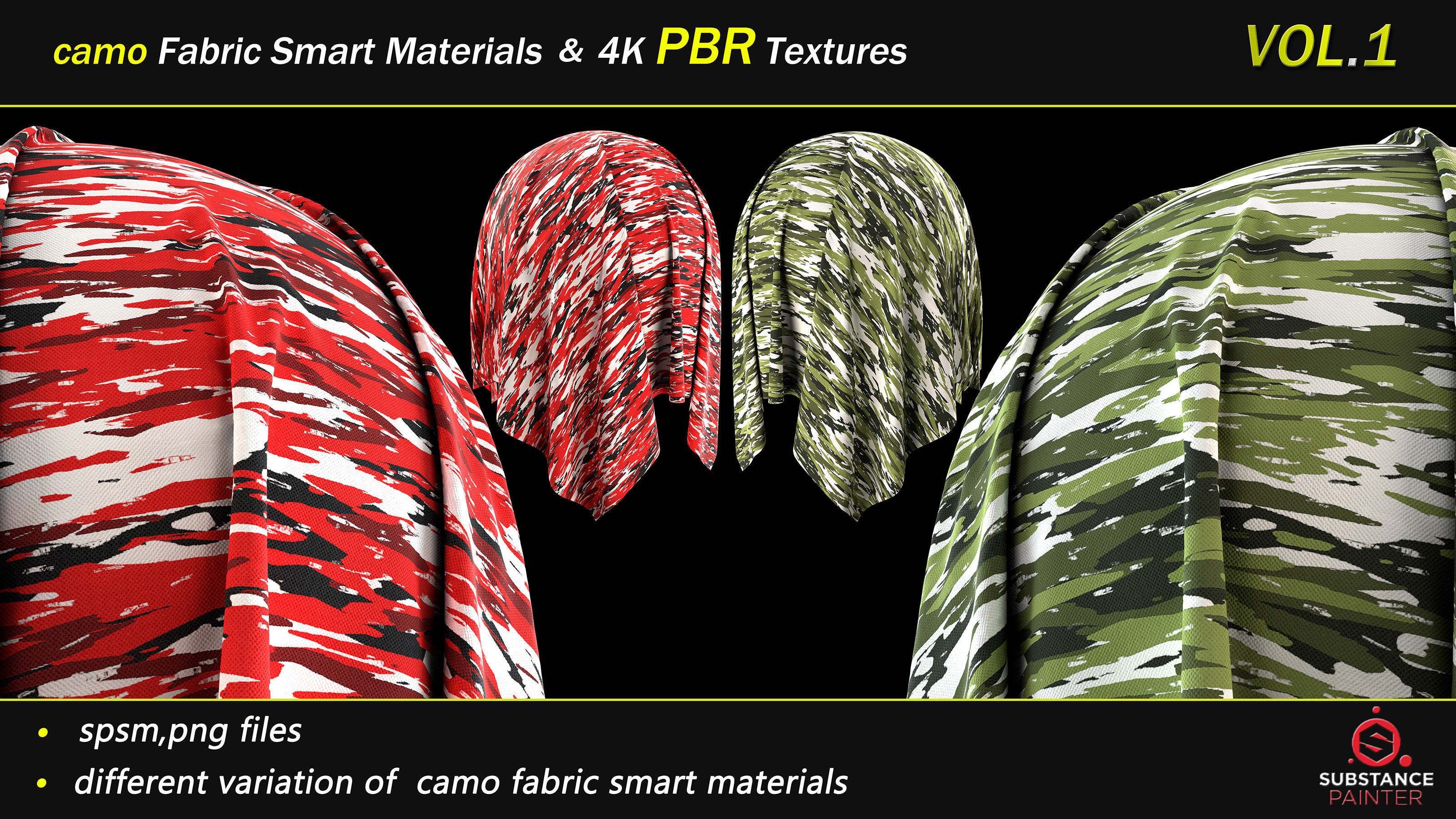 50 camo Fabric Smart Material Bundle and 4K PBR Texture Texture_15