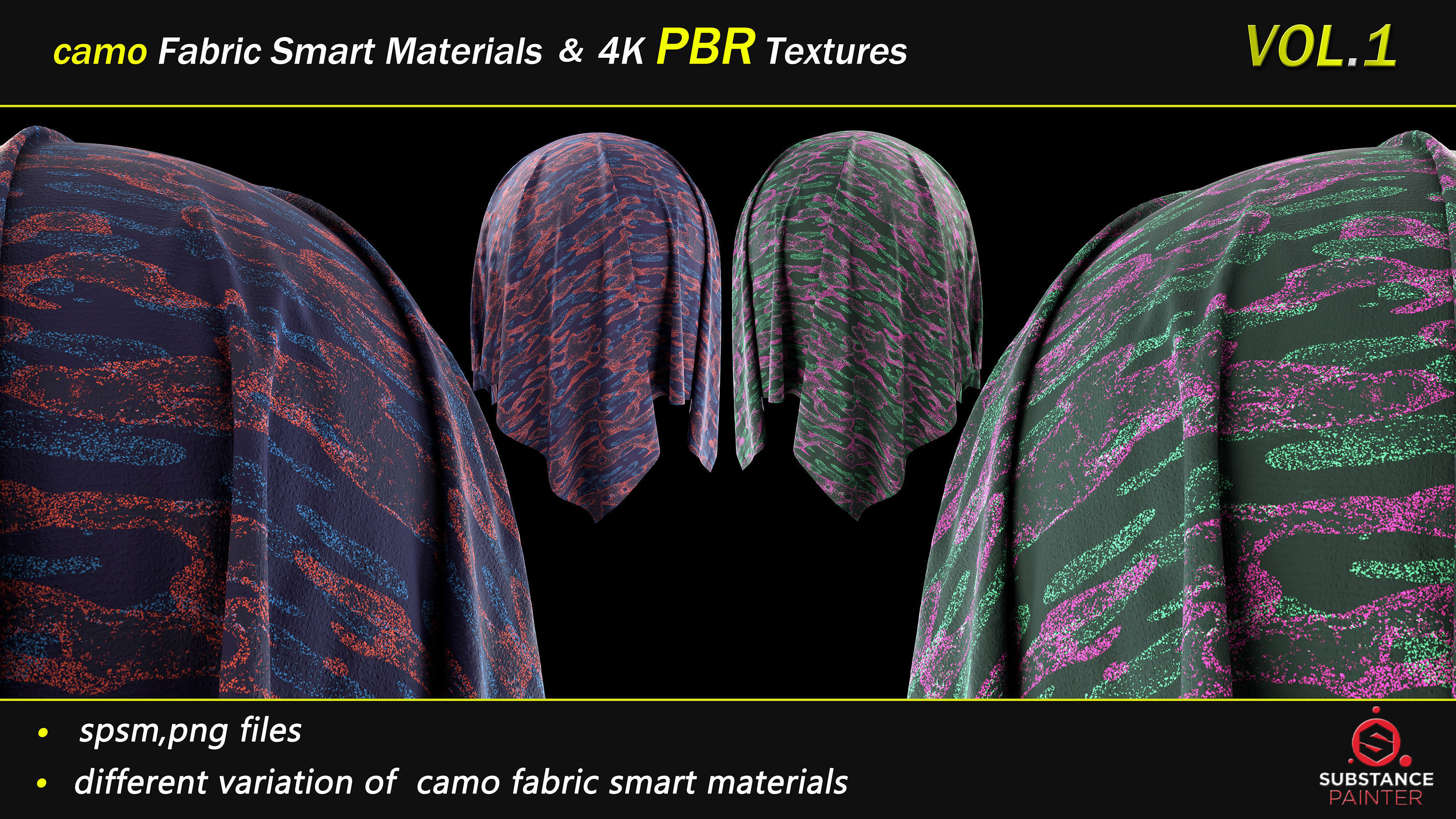 50 camo Fabric Smart Material Bundle and 4K PBR Texture Texture_7