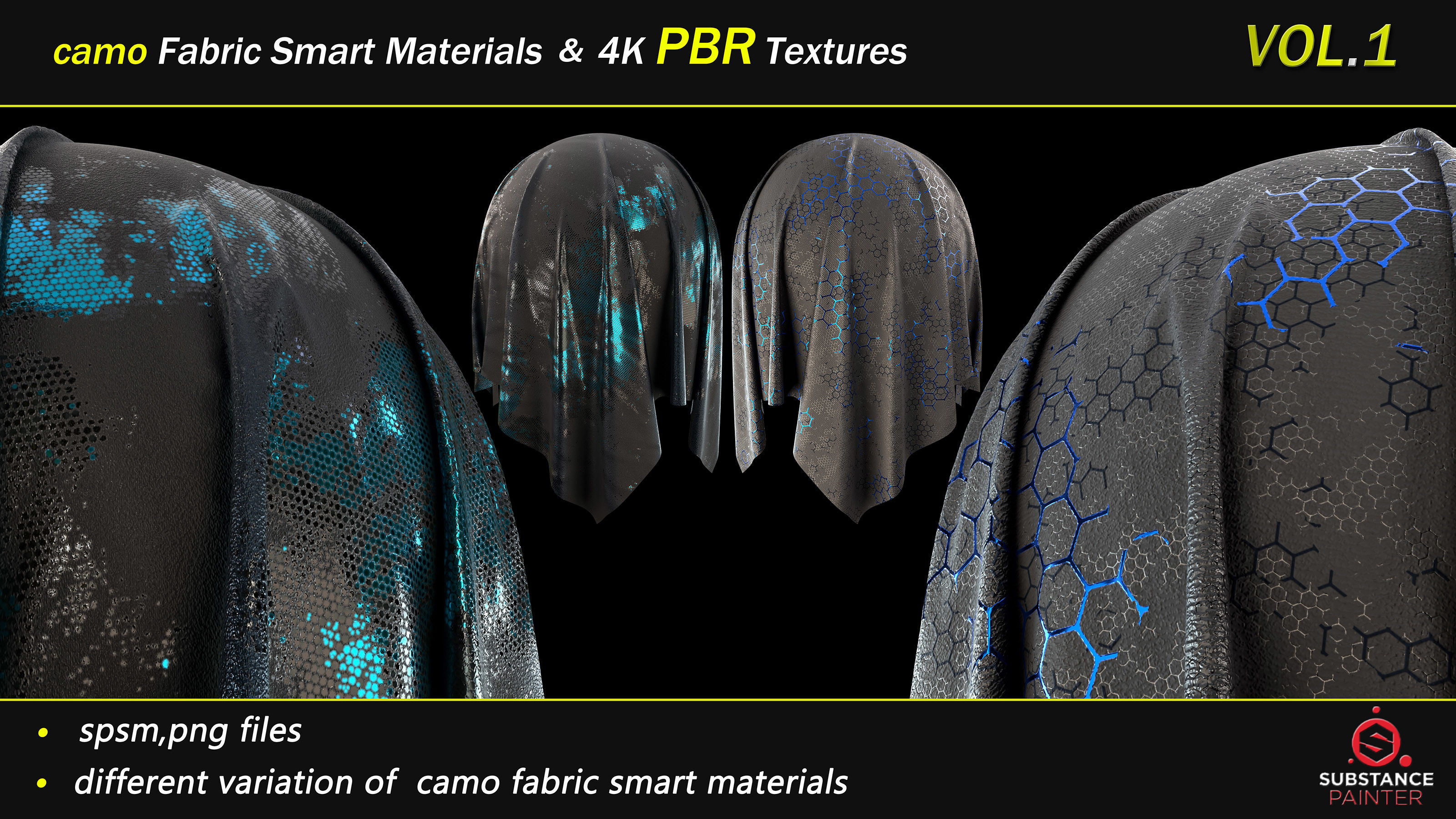 50 camo Fabric Smart Material Bundle and 4K PBR Texture Texture_18