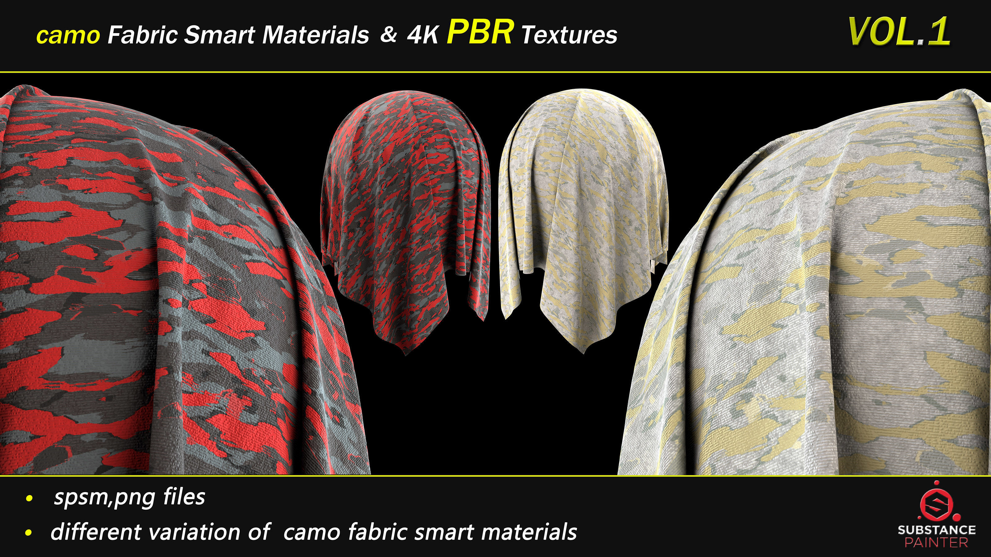 50 camo Fabric Smart Material Bundle and 4K PBR Texture Texture_20