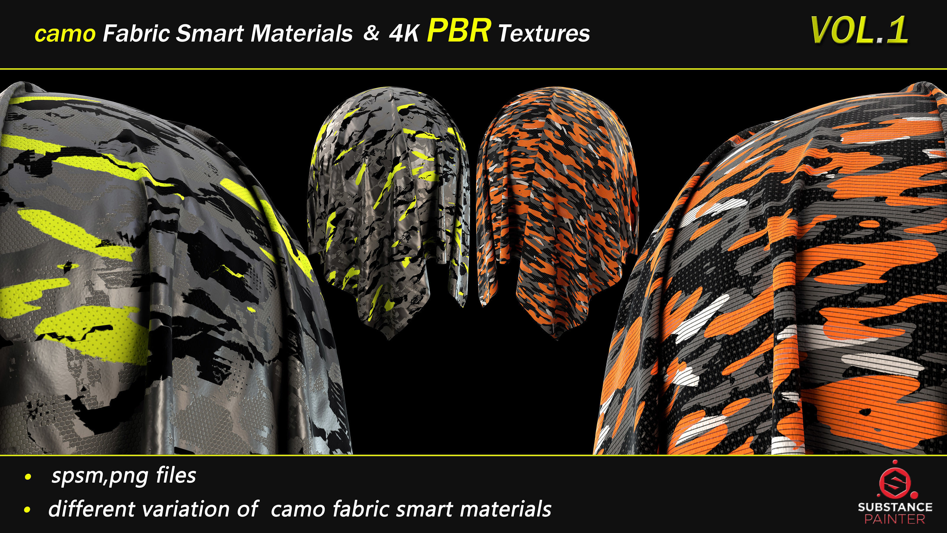 50 camo Fabric Smart Material Bundle and 4K PBR Texture Texture_1