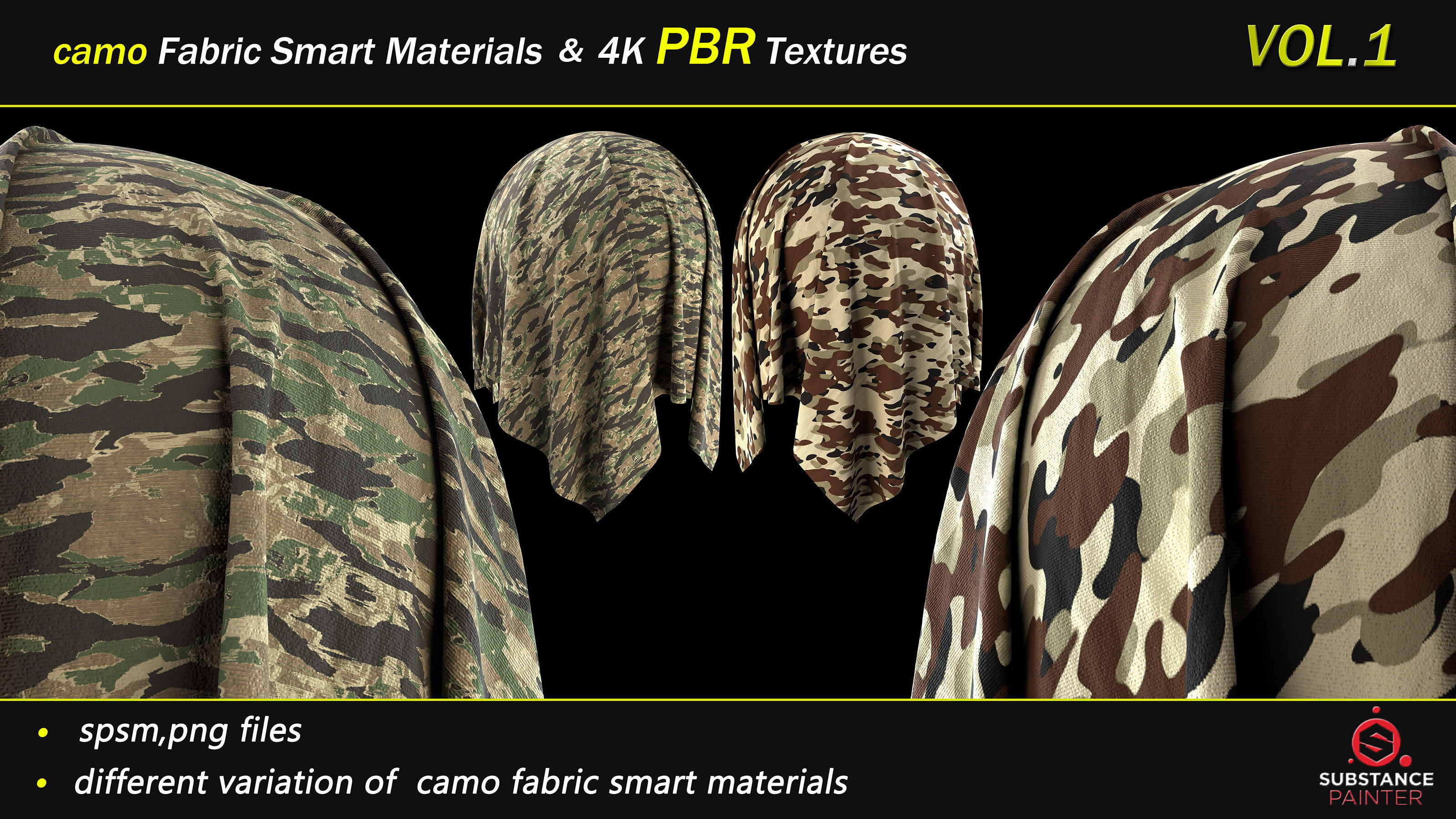 50 camo Fabric Smart Material Bundle and 4K PBR Texture Texture_3