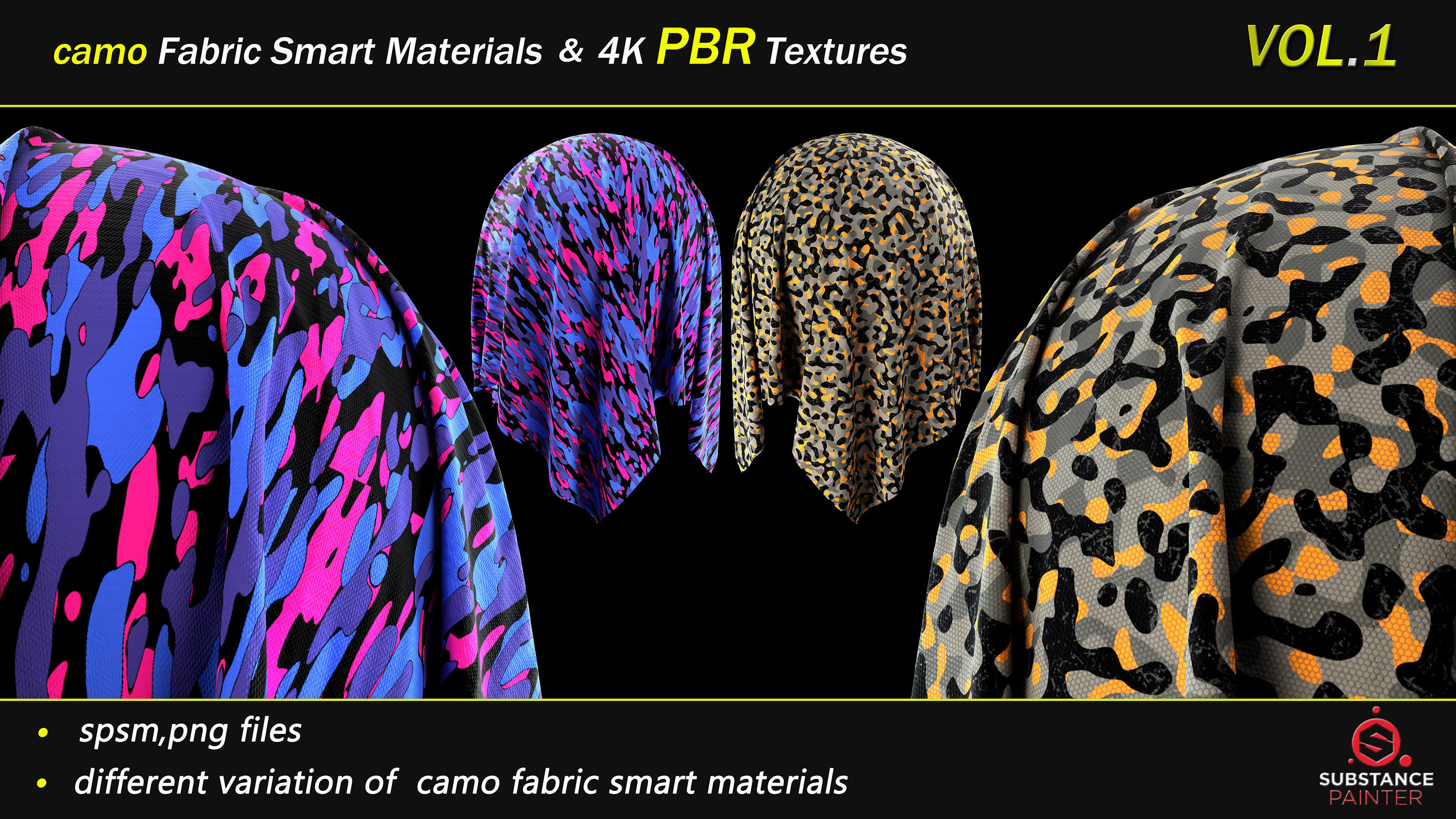 50 camo Fabric Smart Material Bundle and 4K PBR Texture Texture_2