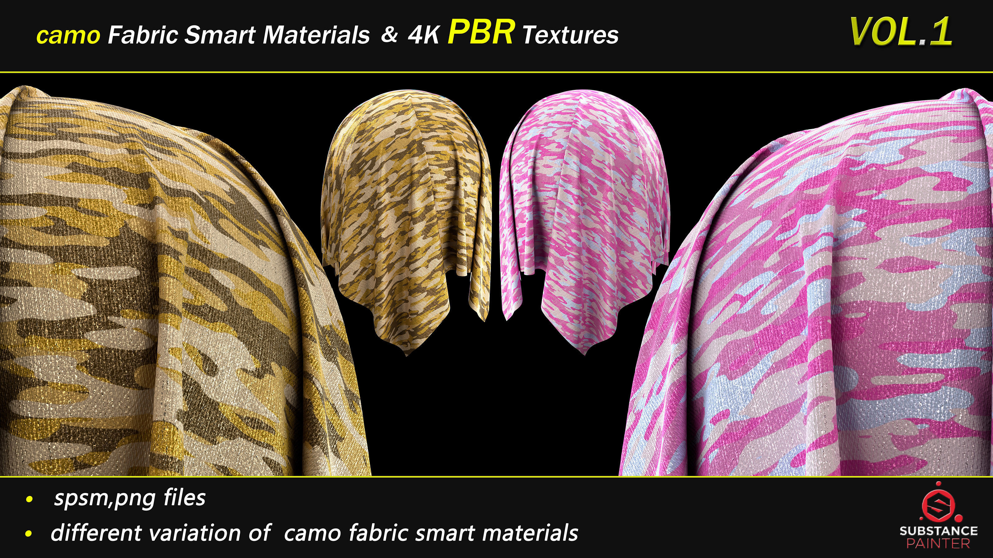 50 camo Fabric Smart Material Bundle and 4K PBR Texture Texture_19