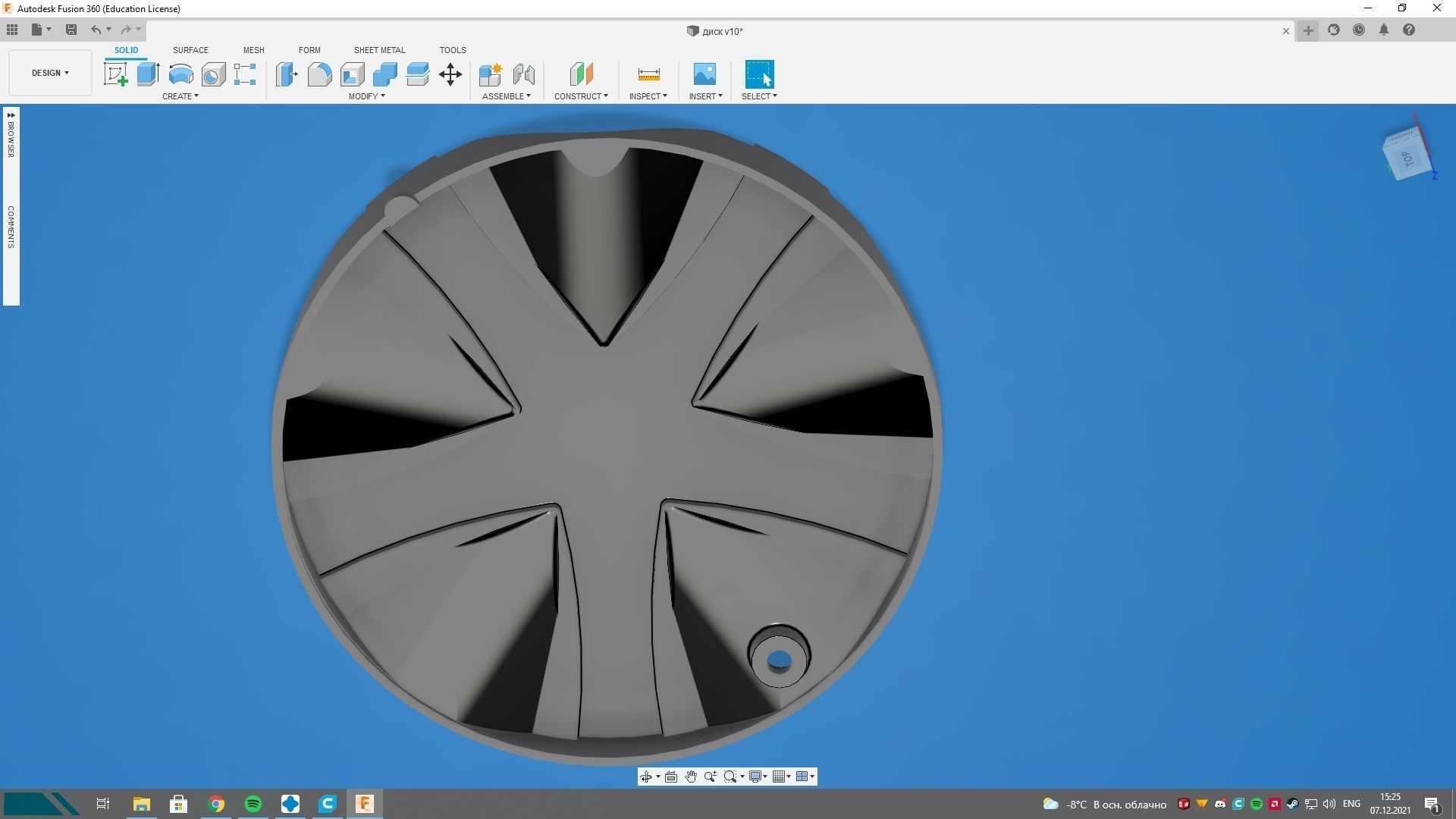 Hubcap omega 3D print model_1