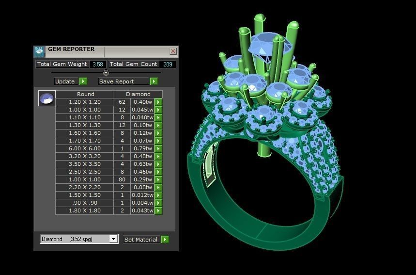 DIAMOND RINGS 3D print model_4