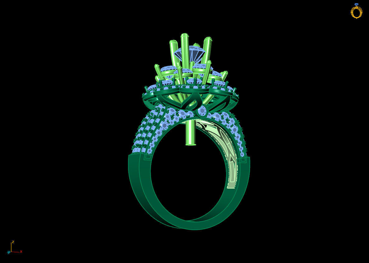 DIAMOND RINGS 3D print model_3