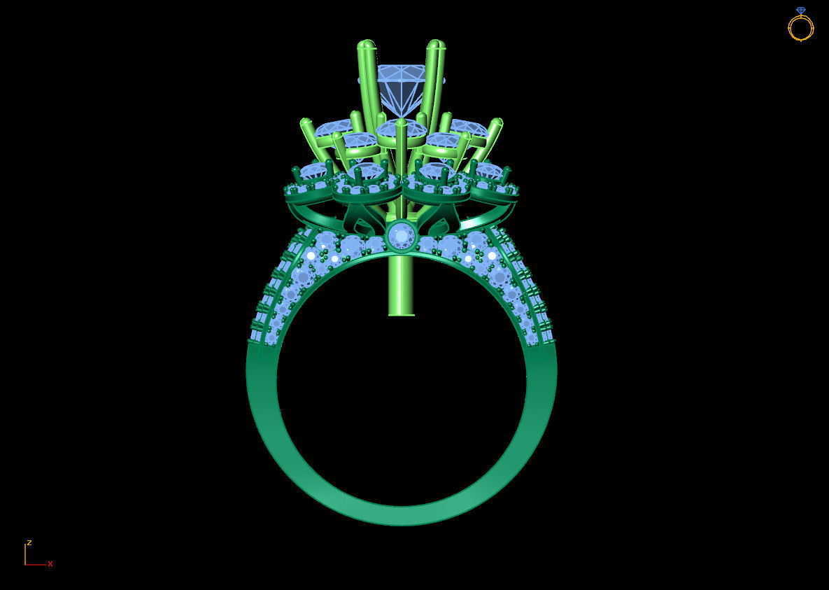 DIAMOND RINGS 3D print model_2