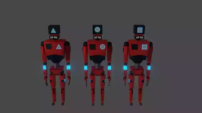 A set of low-poly models from the squid game