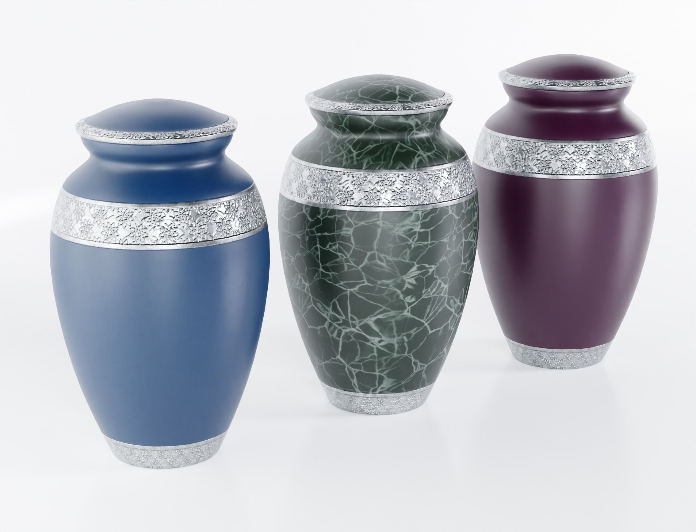 Ash Urns Color Customizable Low-poly 3D model_1