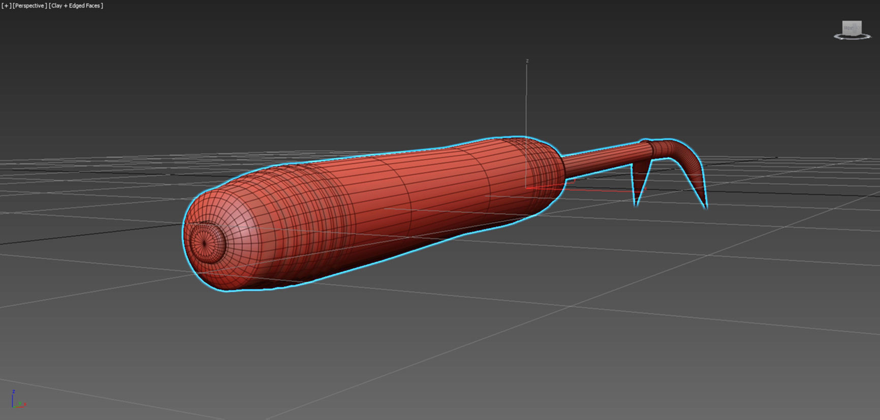 Scraper tool with metal handle 3D model_8