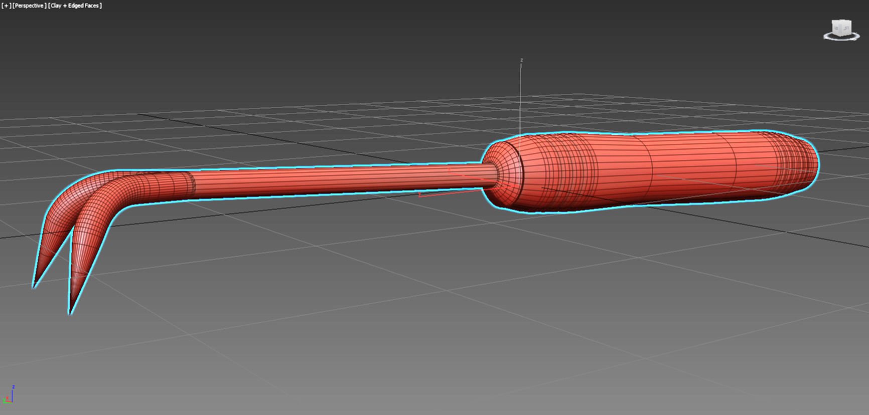 Scraper tool with metal handle 3D model_7