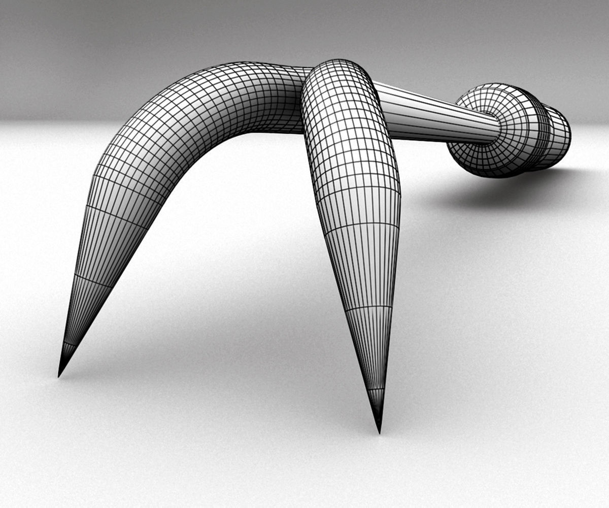 Scraper tool with metal handle 3D model_6