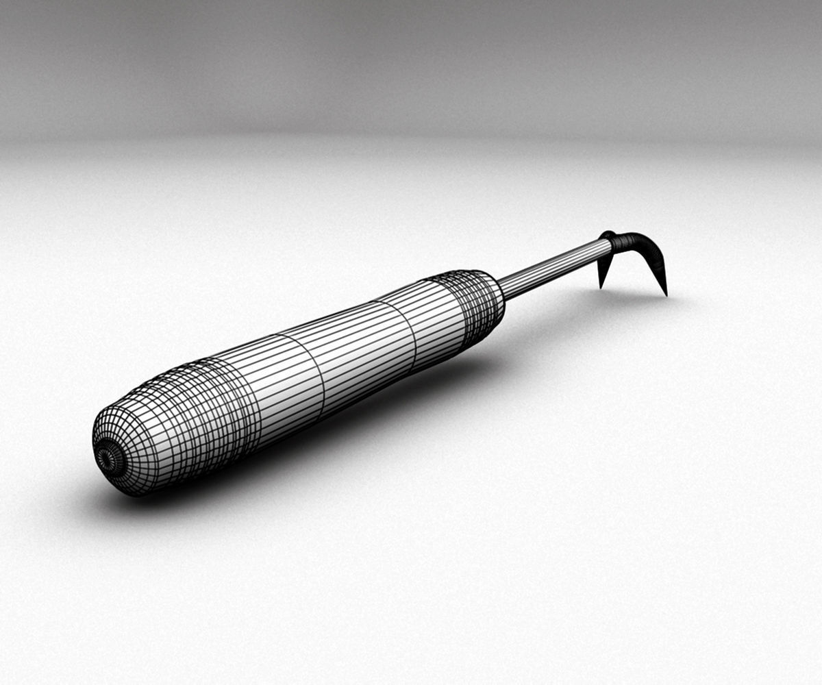 Scraper tool with metal handle 3D model_5