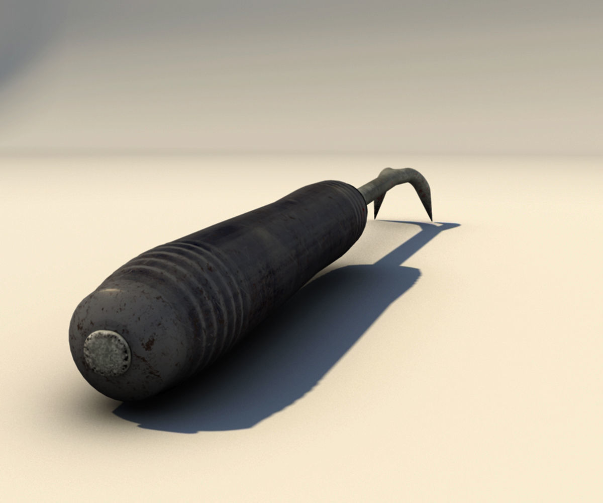 Scraper tool with metal handle 3D model_3