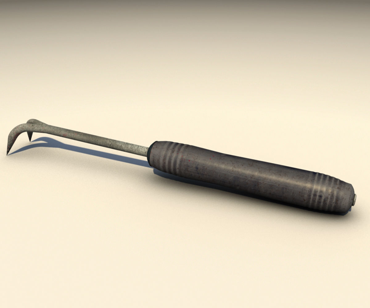 Scraper tool with metal handle 3D model_1