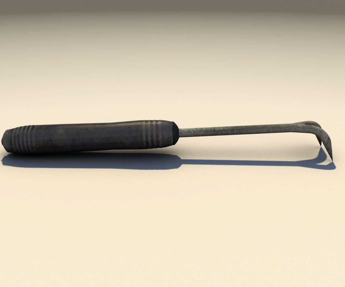 Scraper tool with metal handle 3D model_2