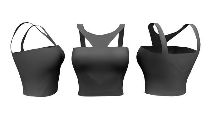 Racer-Front Halter Top Low-poly 3D model