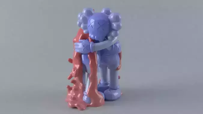 KAWS Hug Fluid Sculpture 3D print model
