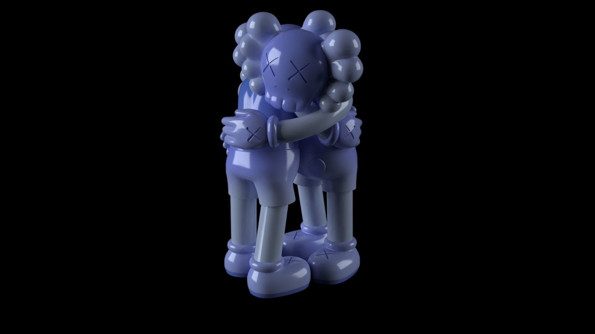 KAWS Hug Fluid Sculpture 3D print model_5