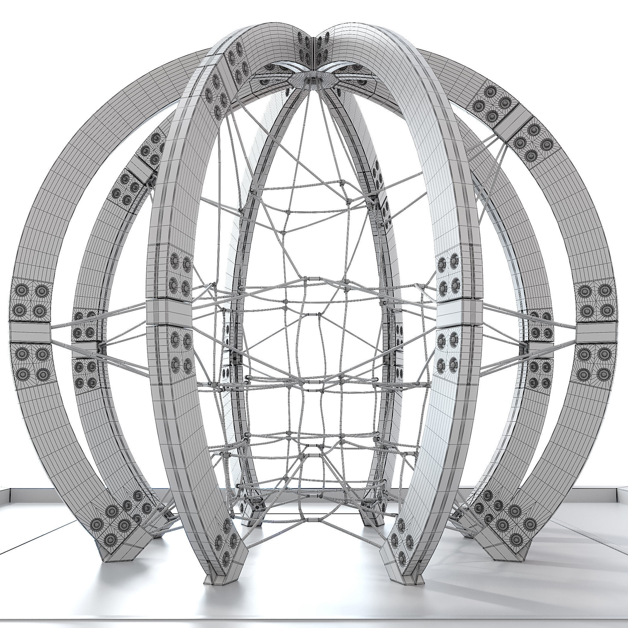 Children play rope complex Sphere 3D model_10