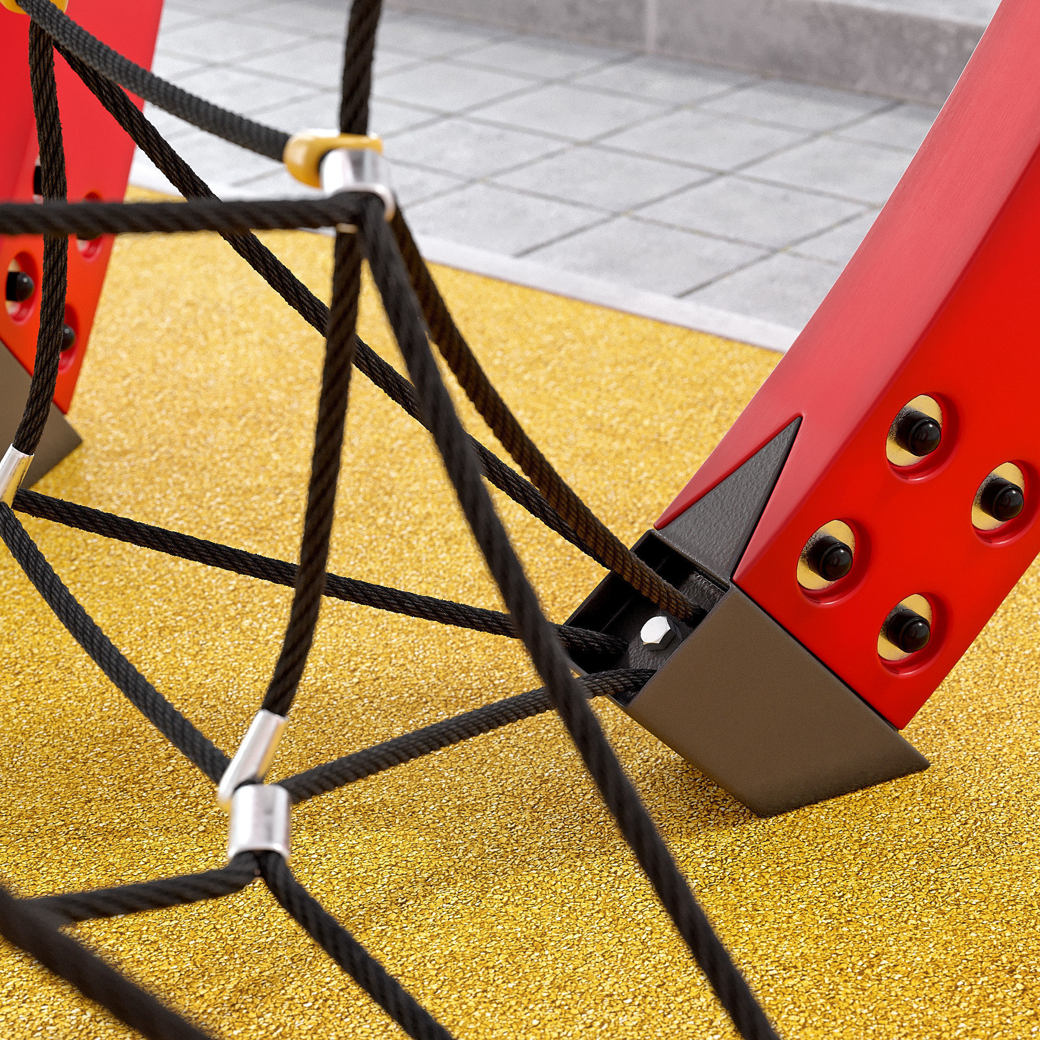 Children play rope complex Sphere 3D model_3