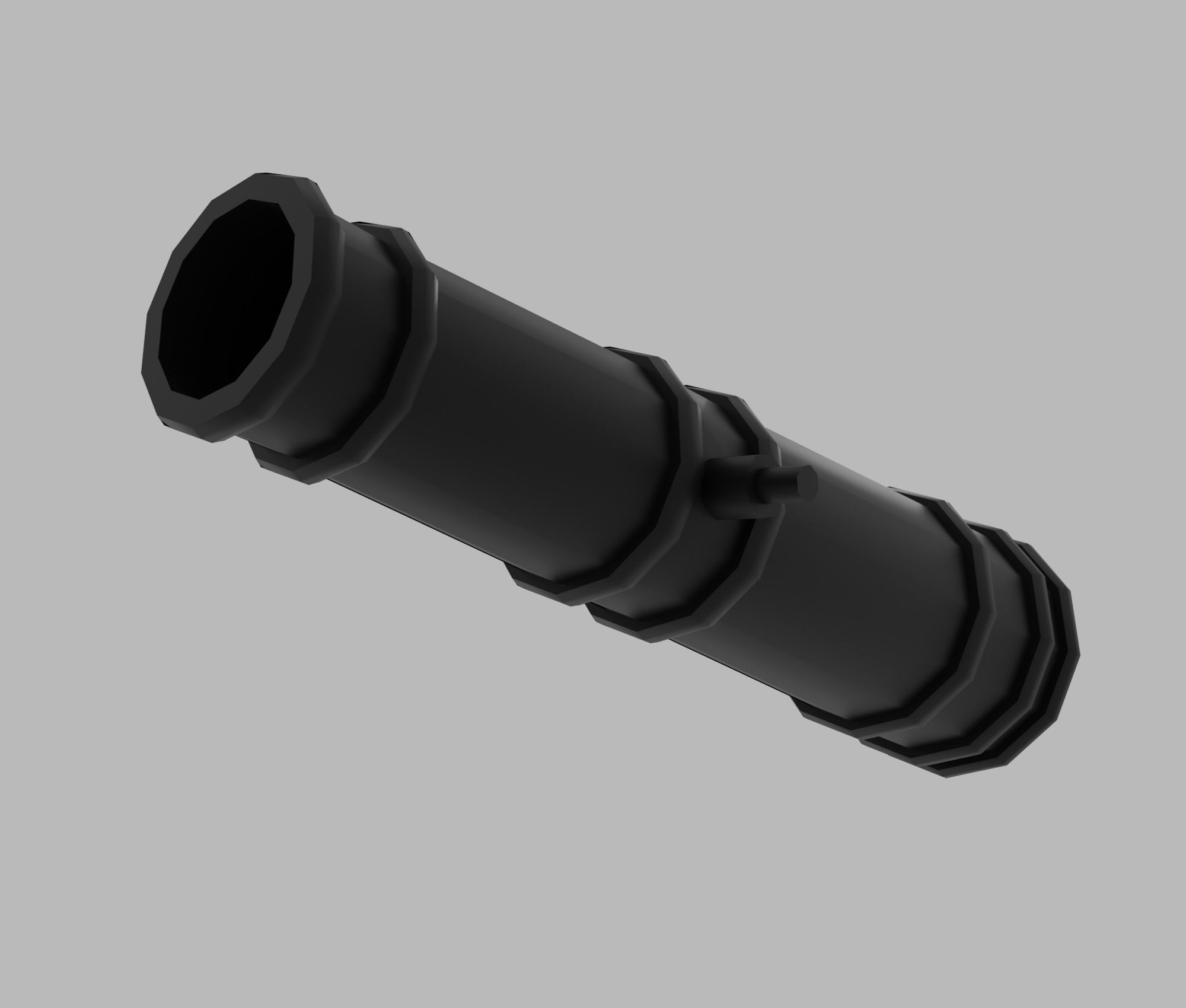 Cannon Low-poly 3D model_13