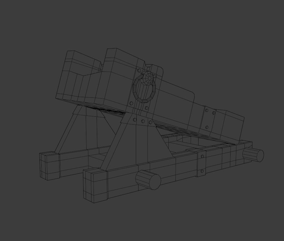 Cannon Low-poly 3D model_16