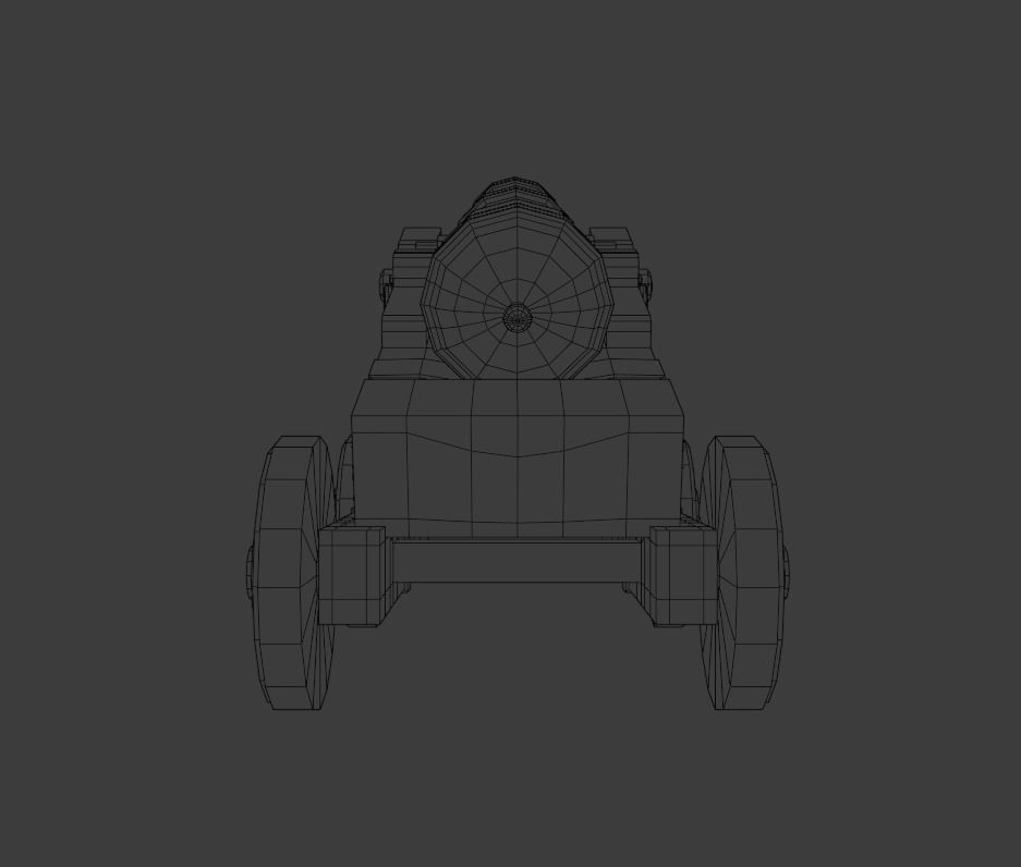 Cannon Low-poly 3D model_8