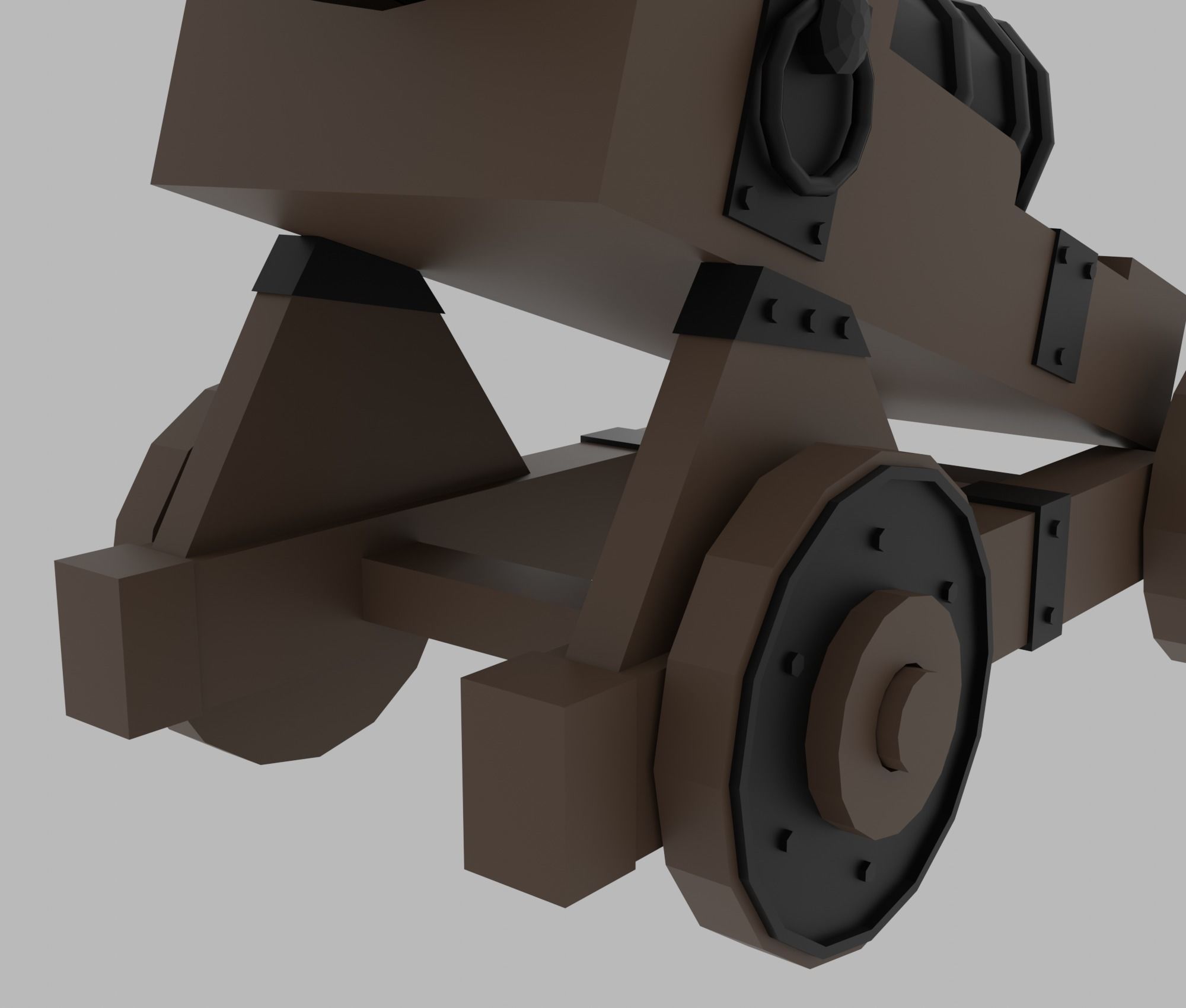 Cannon Low-poly 3D model_11